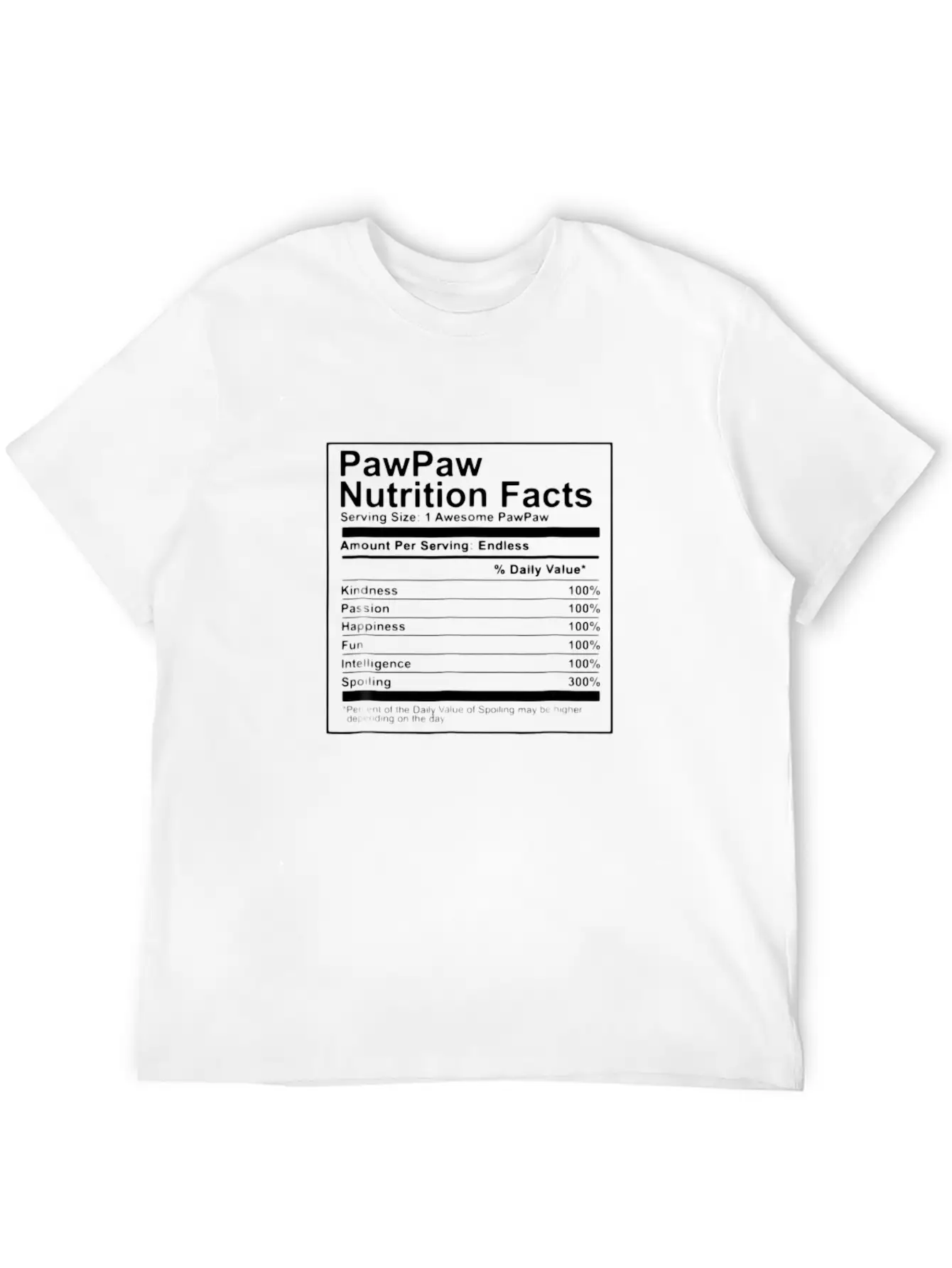 PawPaw Nutrition Facts Shirt - Nutritional Fathers Essential Cotton Tee For Daily Outfits – Unisex Style