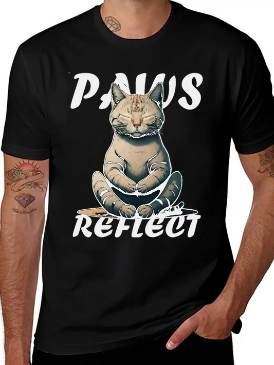 Paws And Reflect, Cat Lovers Mindful Design. Soft Cotton Short Sleeve Tee – Unisex Wardrobe Staple