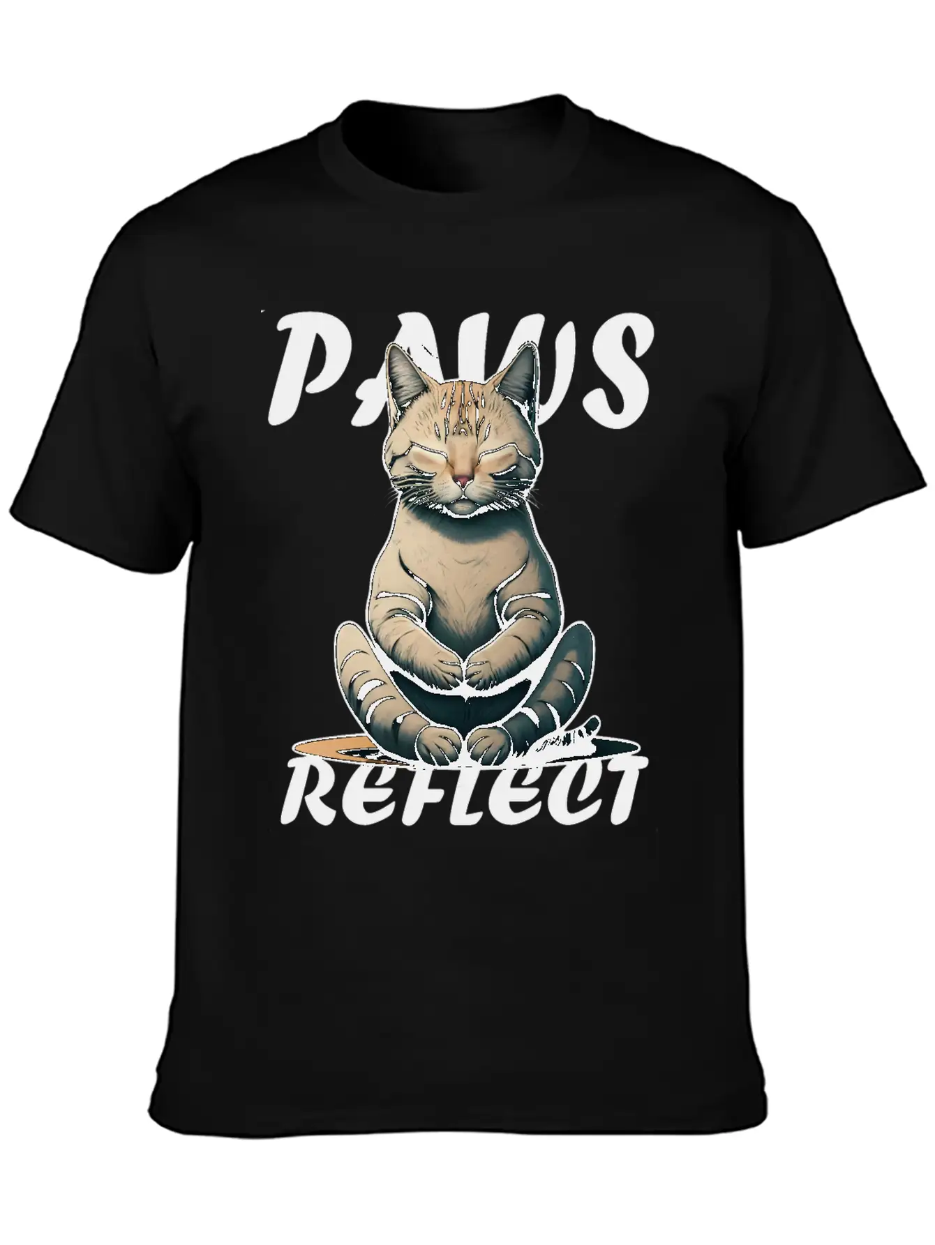 Paws And Reflect, Cat Lovers Mindful Design. Soft Cotton Short Sleeve Tee – Unisex Wardrobe Staple