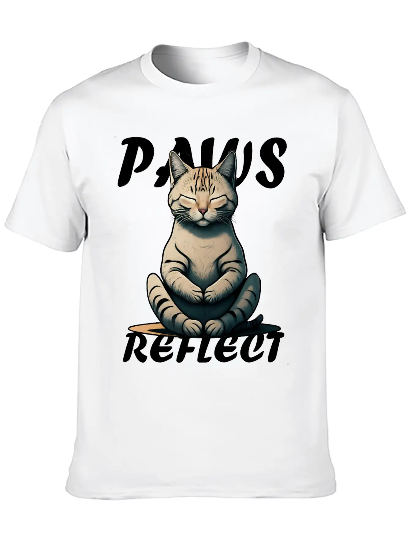 Paws And Reflect, Cat Lovers Mindful Design. Soft Cotton Short Sleeve Tee – Unisex Wardrobe Staple