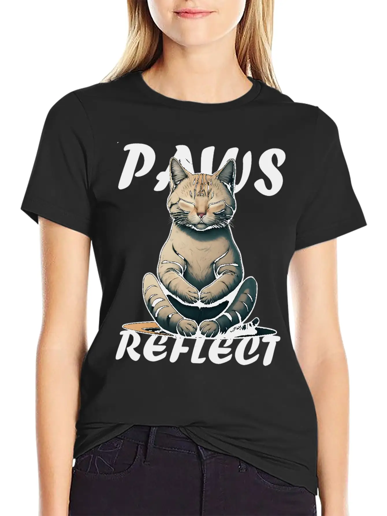 Paws And Reflect, Cat Lovers Mindful Design. Soft Cotton Short Sleeve Tee – Unisex Wardrobe Staple