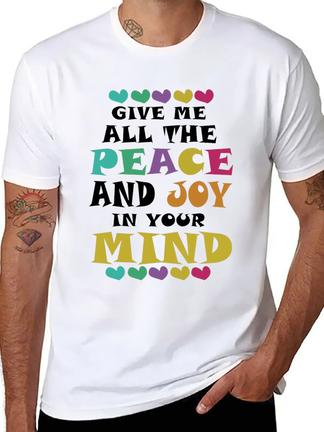 Peace And Joy Classic Fit Graphic Tee For Daily Comfort – Unisex Cotton Shirt