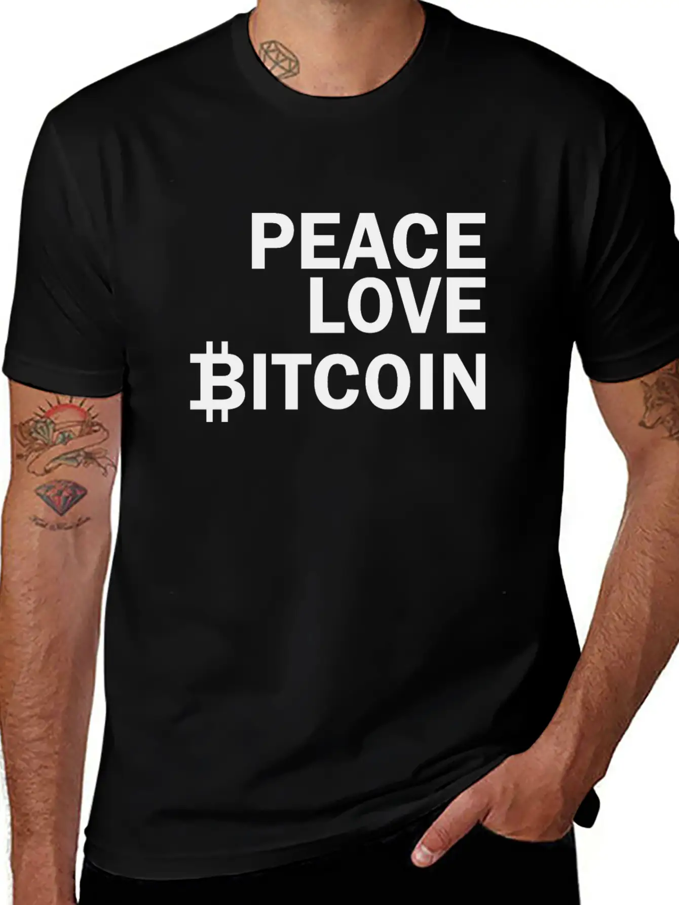 Peace Bitcoin Comfortable Minimalist Graphic Tee – Summer Style Essential