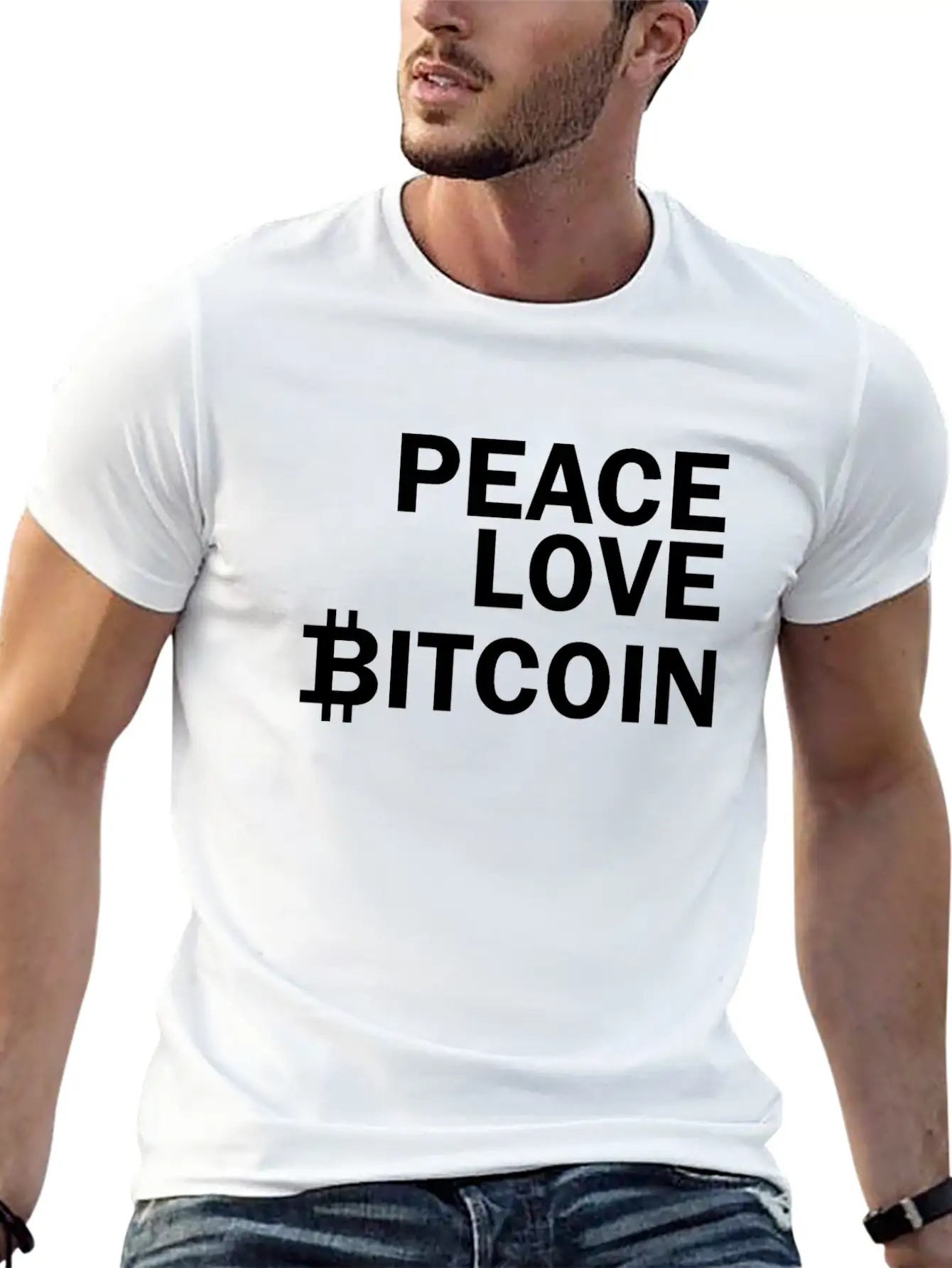 Peace Bitcoin Comfortable Minimalist Graphic Tee – Summer Style Essential