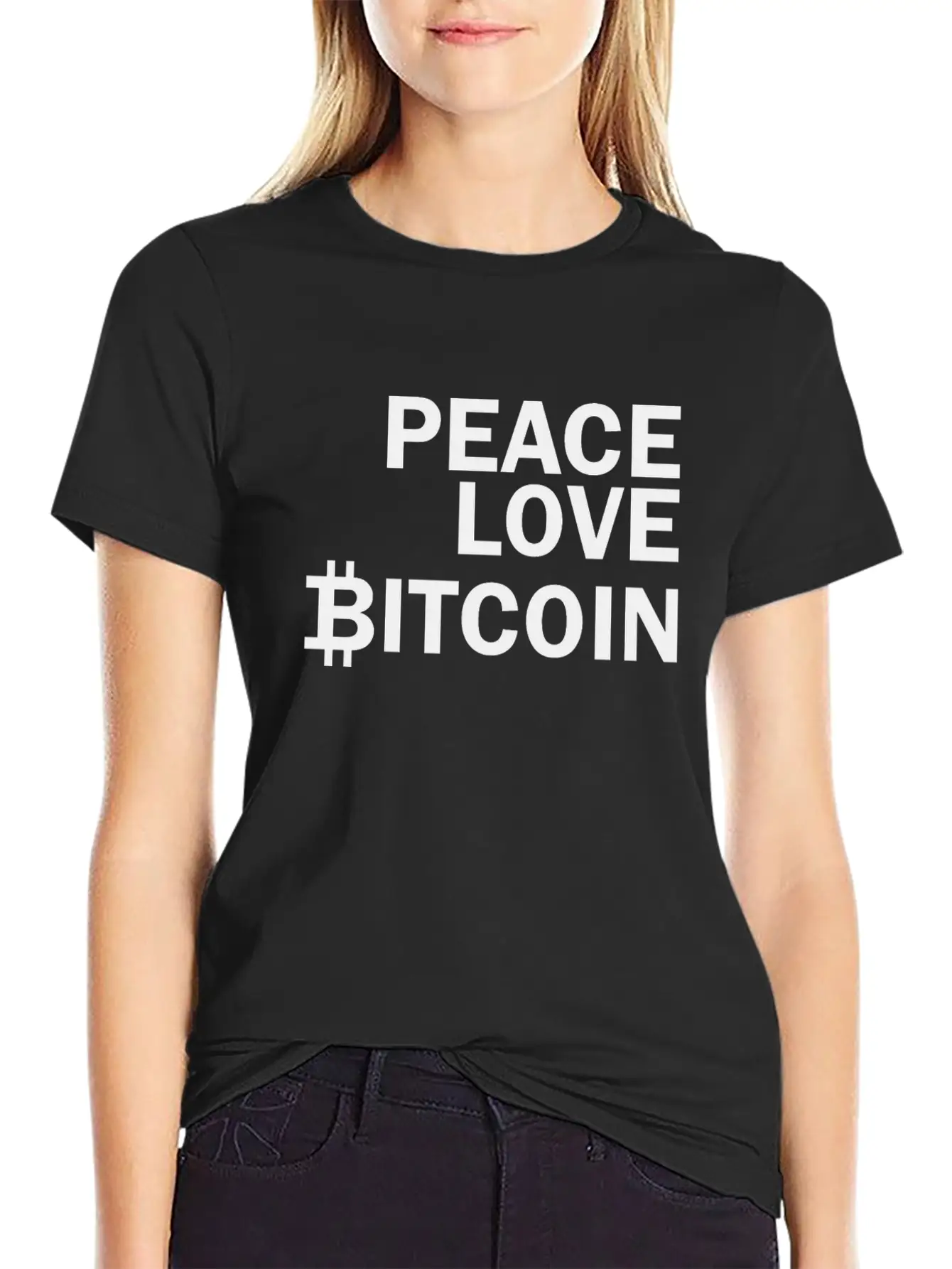 Peace Bitcoin Comfortable Minimalist Graphic Tee – Summer Style Essential
