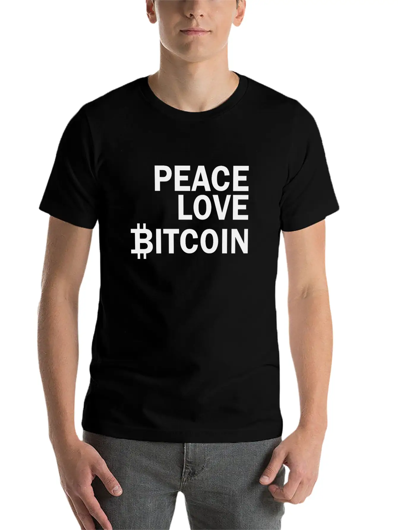 Peace Bitcoin Comfortable Minimalist Graphic Tee – Summer Style Essential
