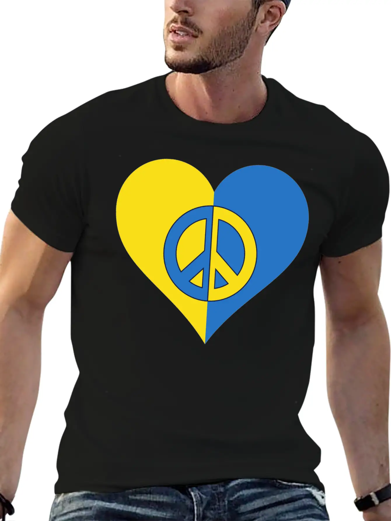 Peace For Ukraine. Basic Graphic T-Shirt – Daily Comfort In Soft Cotton