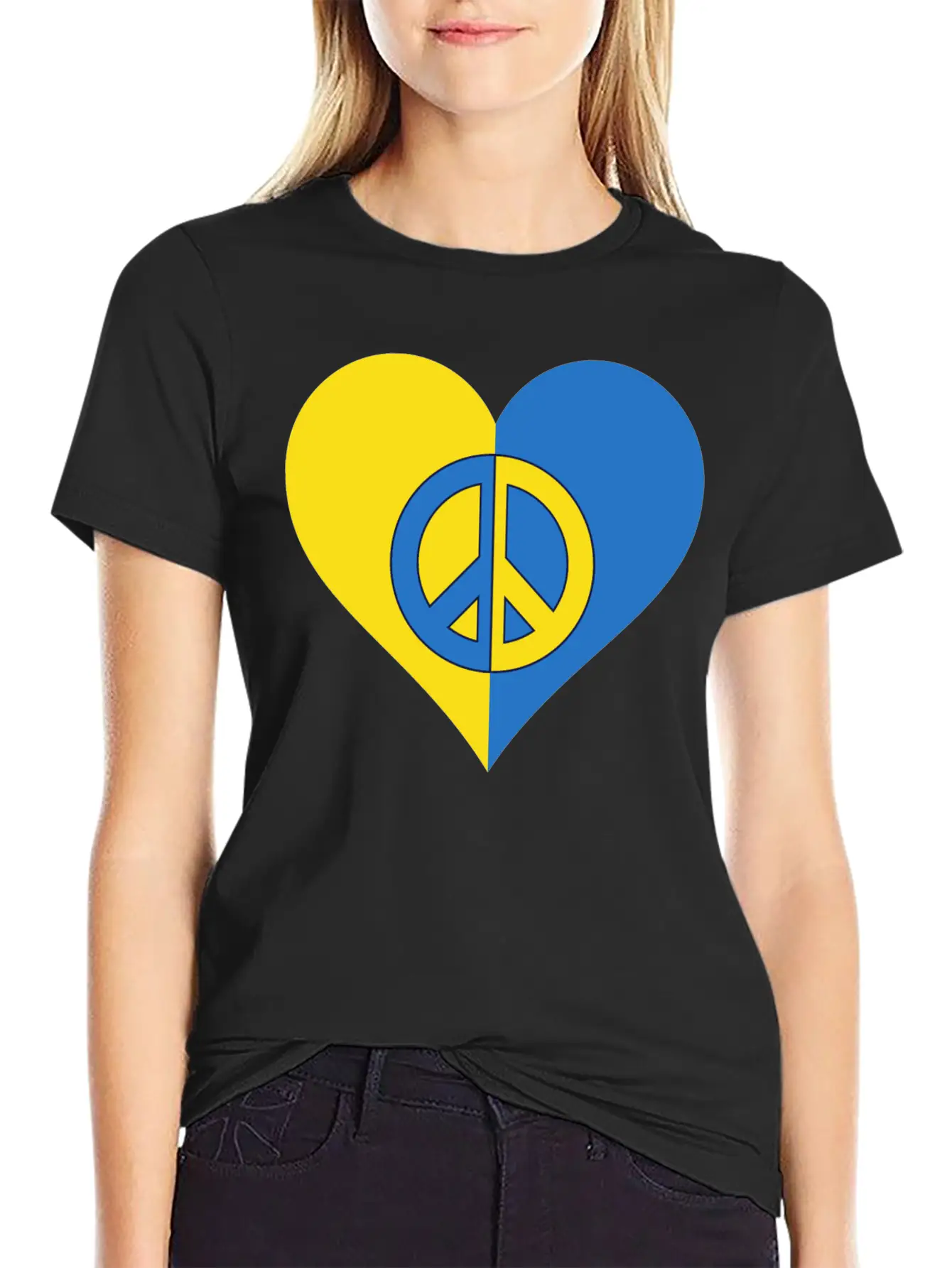 Peace For Ukraine. Basic Graphic T-Shirt – Daily Comfort In Soft Cotton