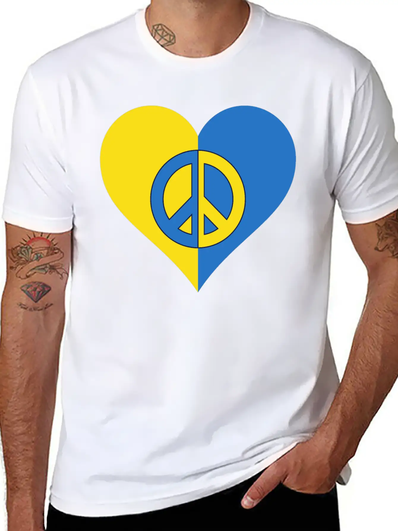 Peace For Ukraine. Basic Graphic T-Shirt – Daily Comfort In Soft Cotton