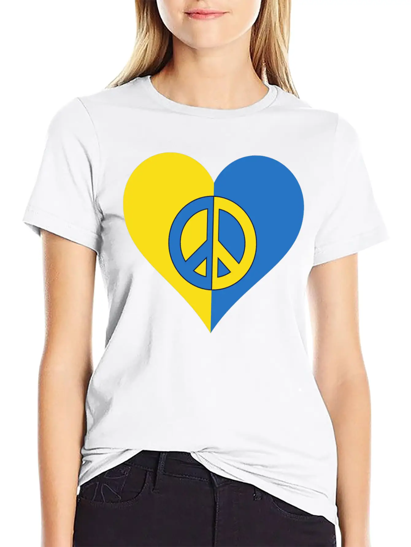 Peace For Ukraine. Basic Graphic T-Shirt – Daily Comfort In Soft Cotton
