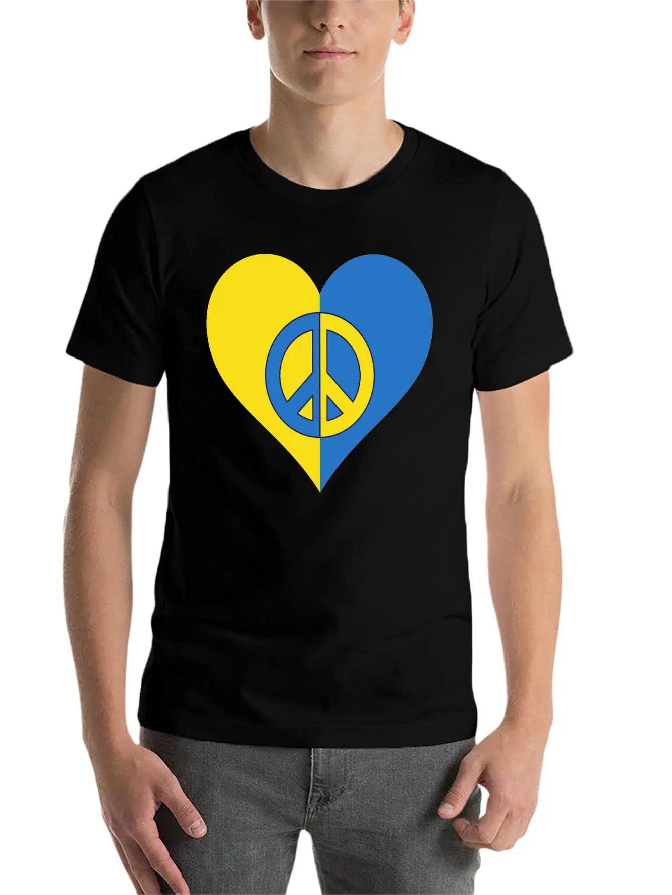 Peace For Ukraine. Basic Graphic T-Shirt – Daily Comfort In Soft Cotton