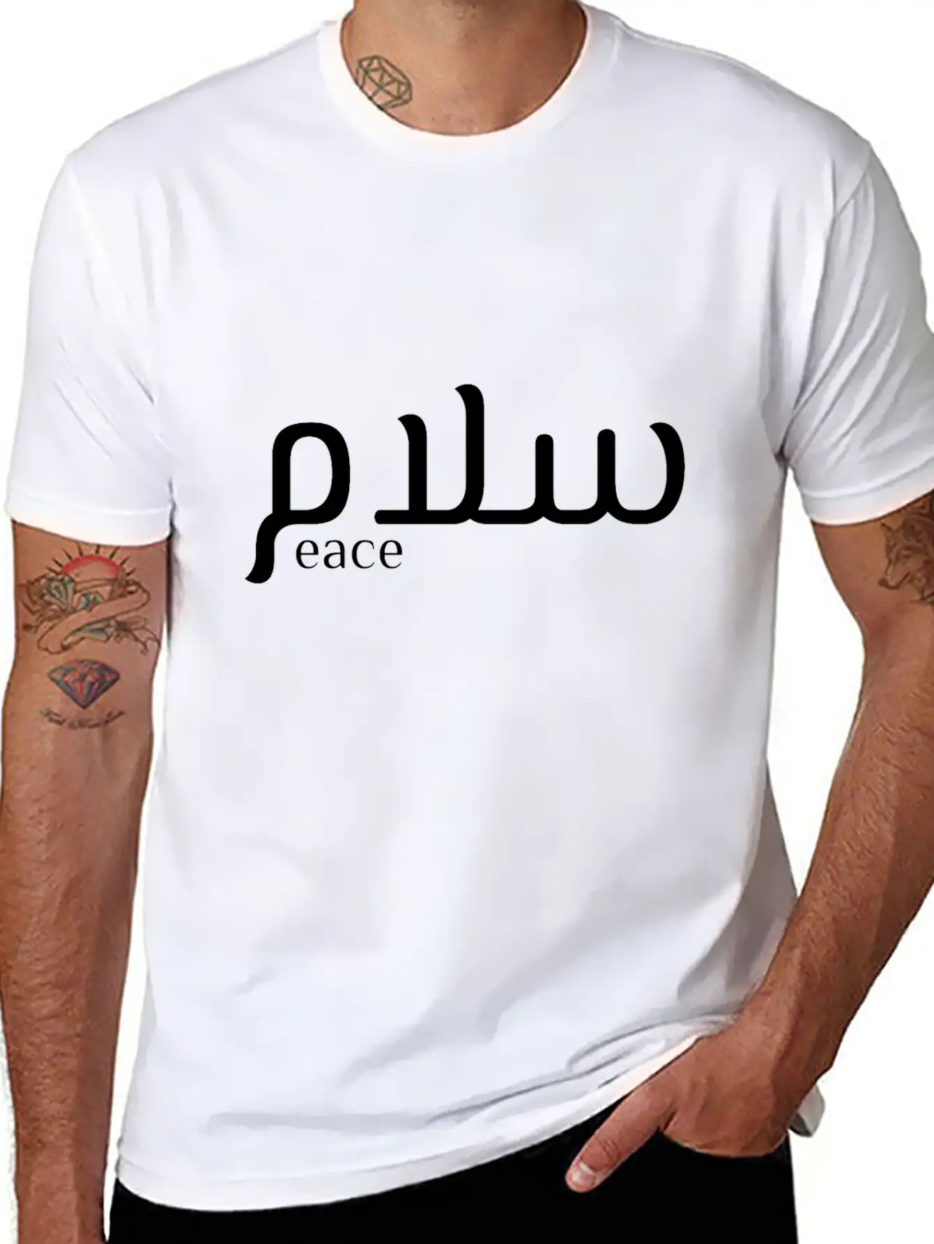Peace In Arabic Unisex Casual T-Shirt – Clean Design For Daily Comfort