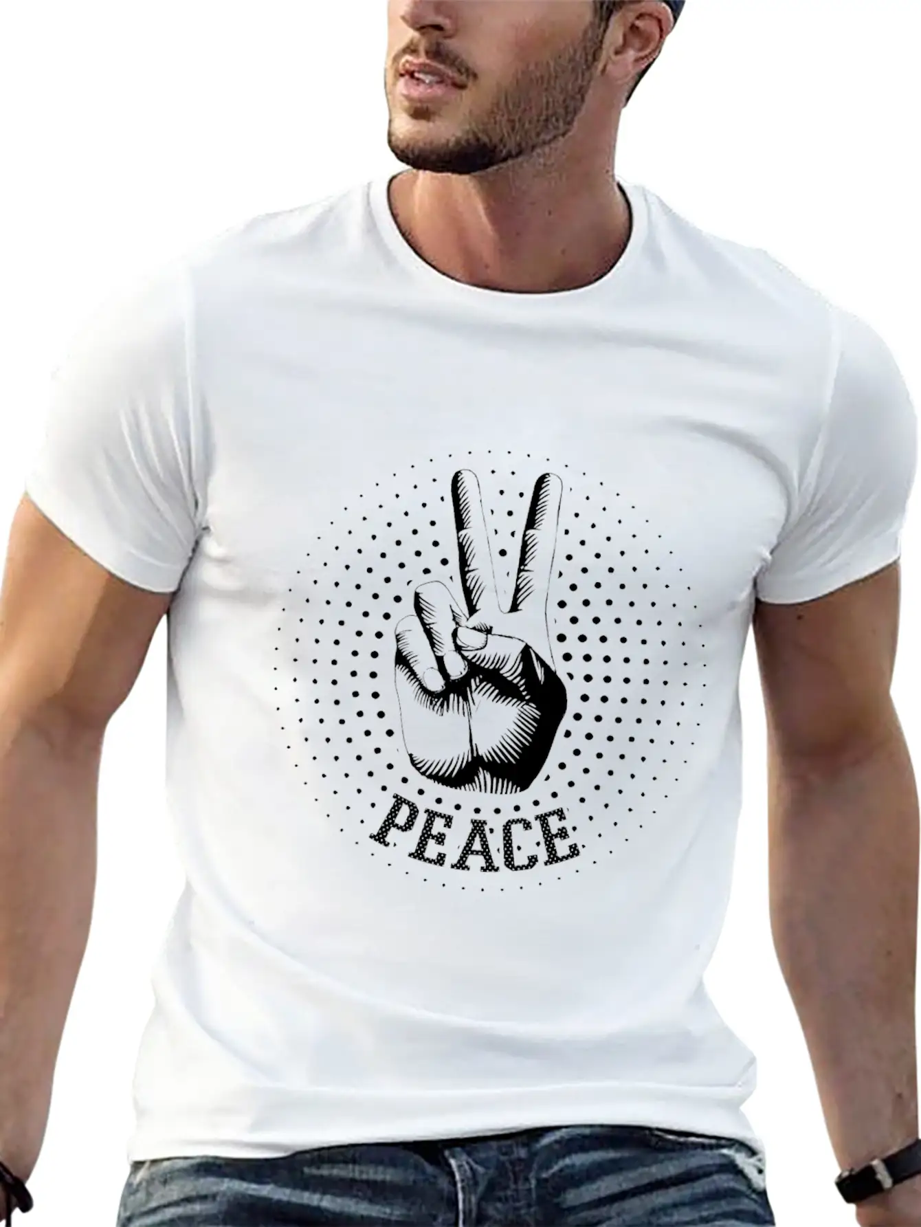 Peace Lightweight Cotton T-Shirt – Daily Comfort Graphic Shirt