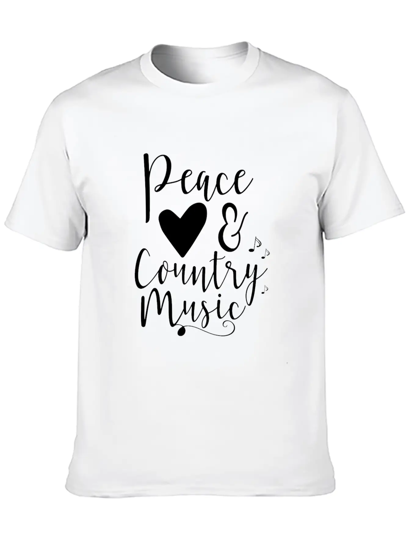 Peace Love And Country Music Unisex Casual T-Shirt – Clean Design For Daily Comfort