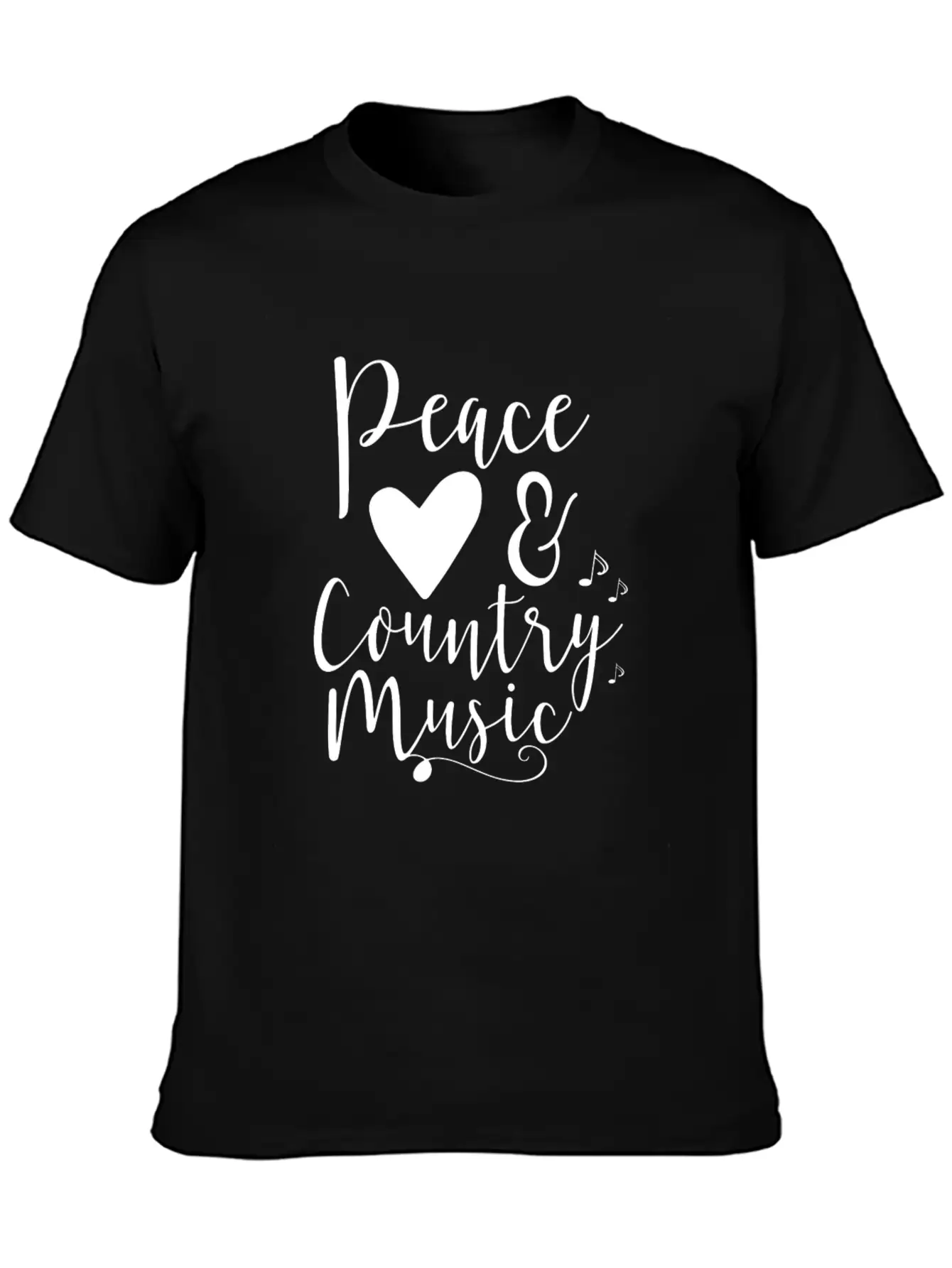 Peace Love And Country Music Unisex Casual T-Shirt – Clean Design For Daily Comfort