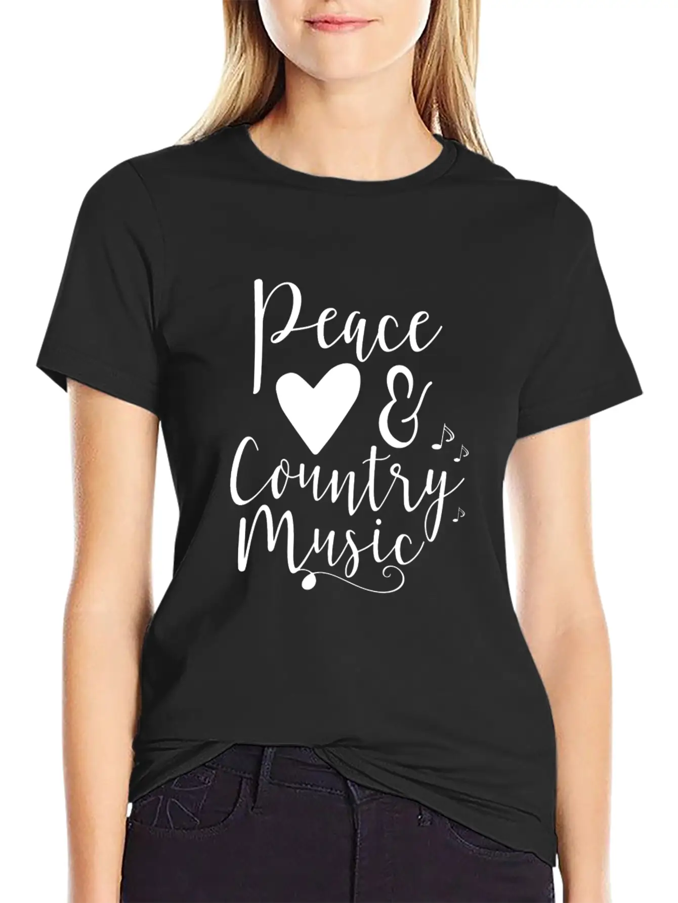 Peace Love And Country Music Unisex Casual T-Shirt – Clean Design For Daily Comfort