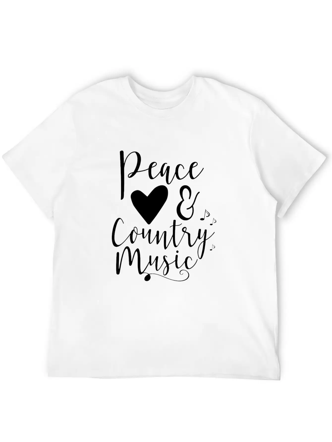 Peace Love And Country Music Unisex Casual T-Shirt – Clean Design For Daily Comfort