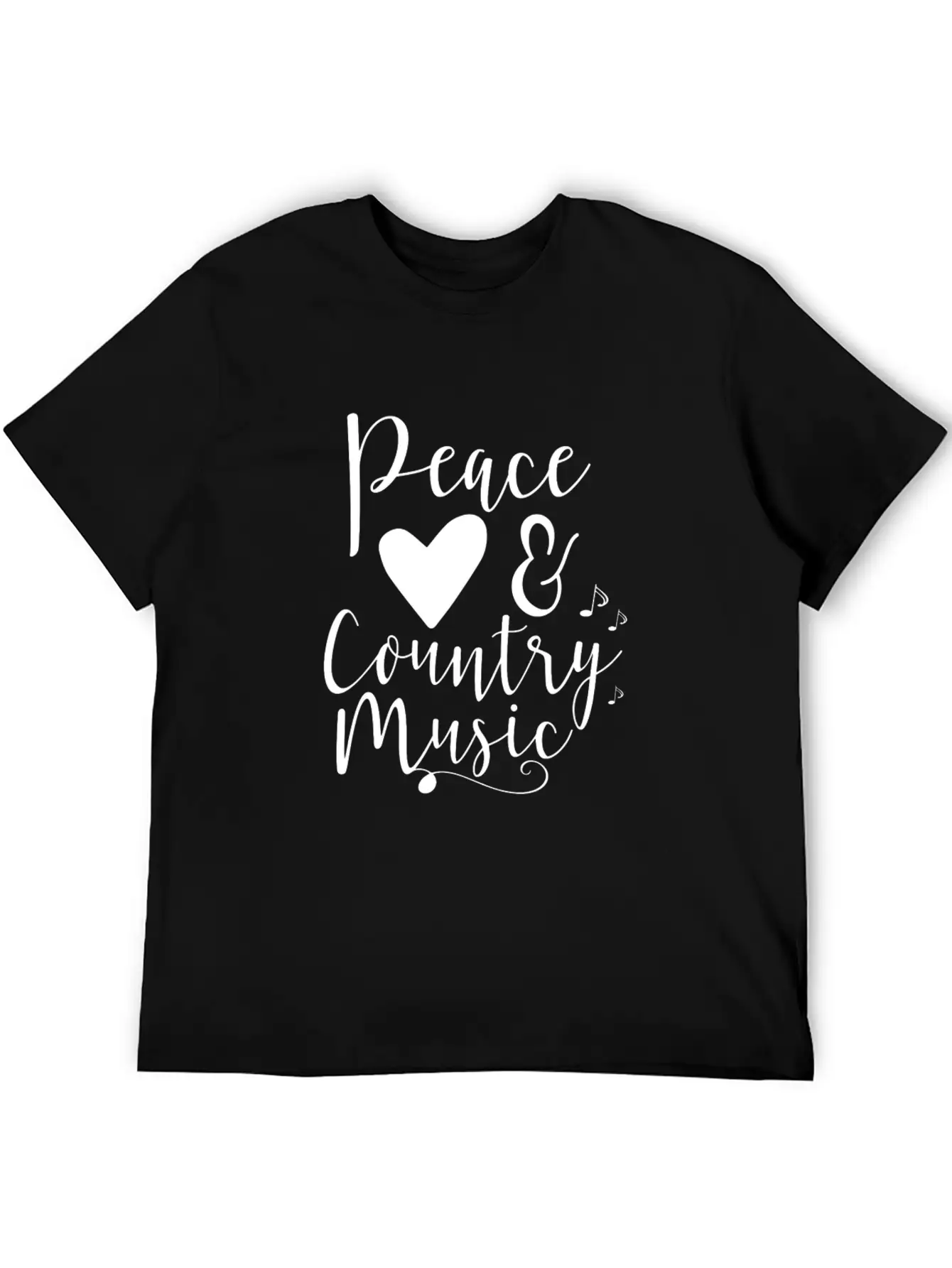 Peace Love And Country Music Unisex Casual T-Shirt – Clean Design For Daily Comfort