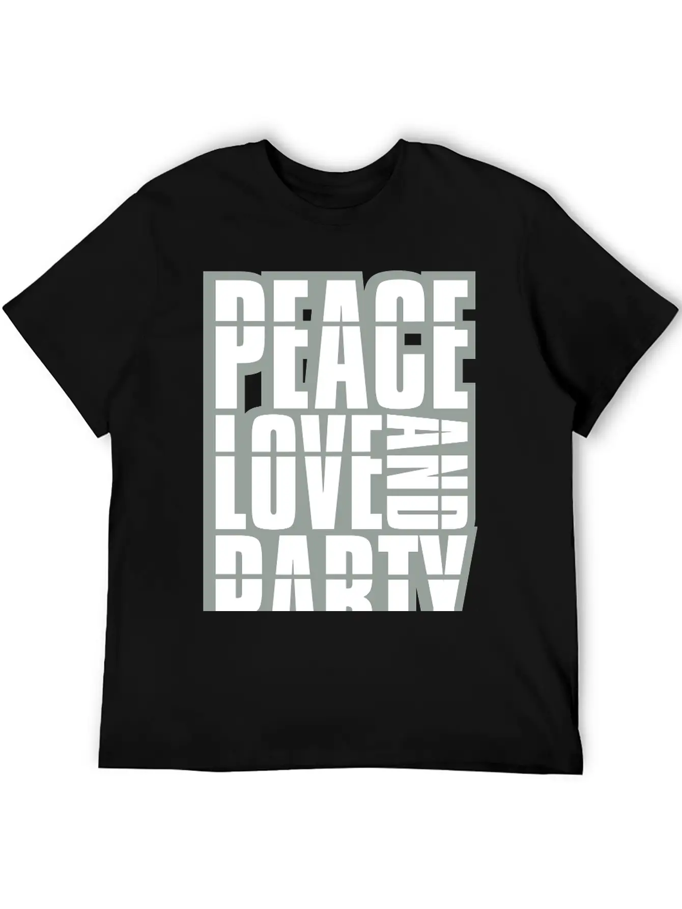 Peace Love And Party Logo Concert Crew Friends Say Soft Cotton Short Sleeve Tee – Unisex Wardrobe Staple