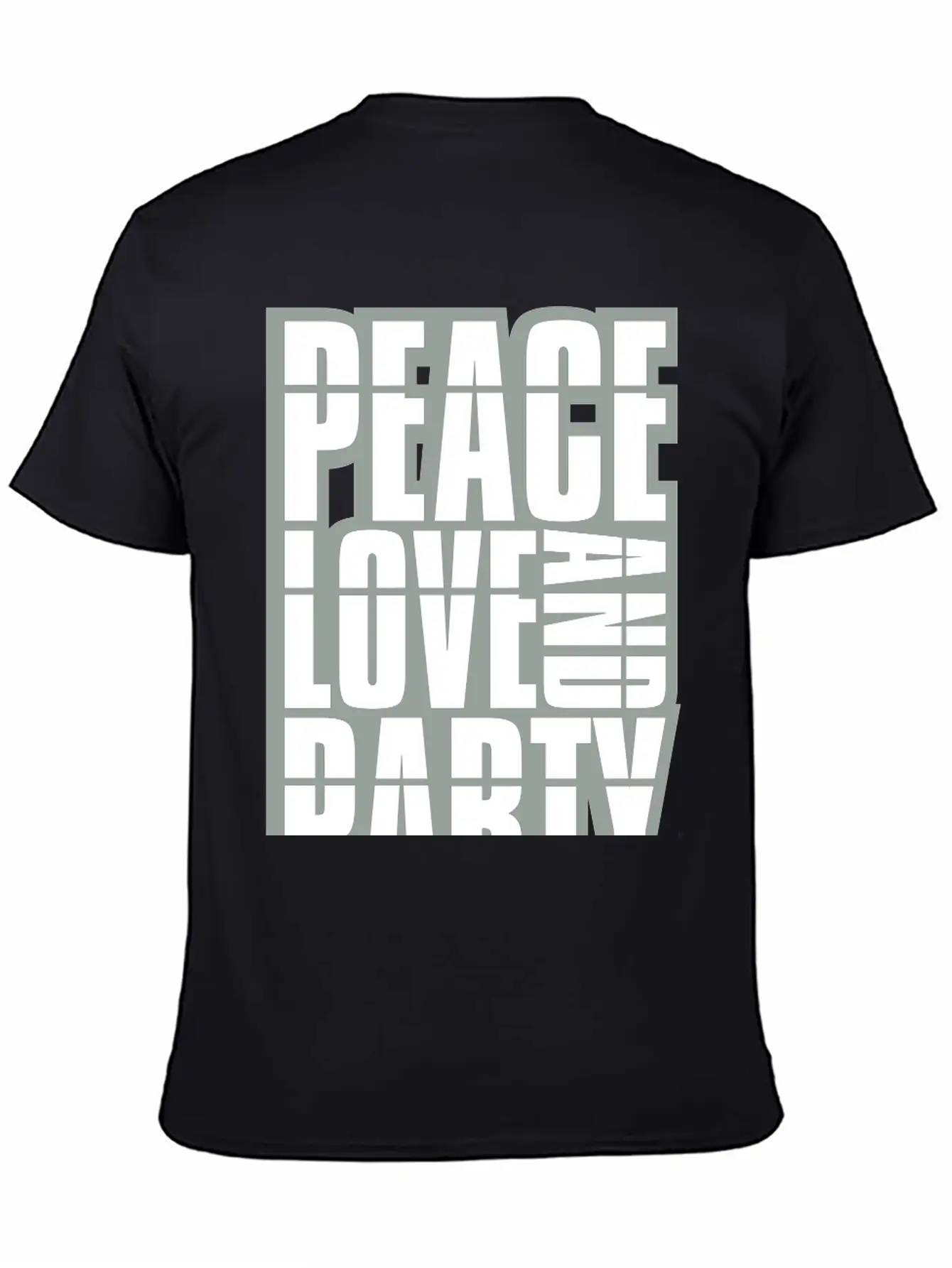 Peace Love And Party Logo Concert Crew Friends Say Soft Cotton Short Sleeve Tee – Unisex Wardrobe Staple