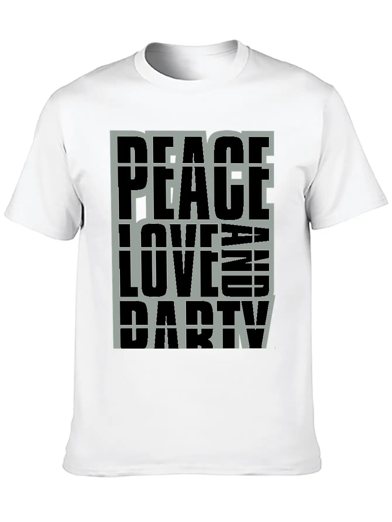 Peace Love And Party Logo Concert Crew Friends Say Soft Cotton Short Sleeve Tee – Unisex Wardrobe Staple