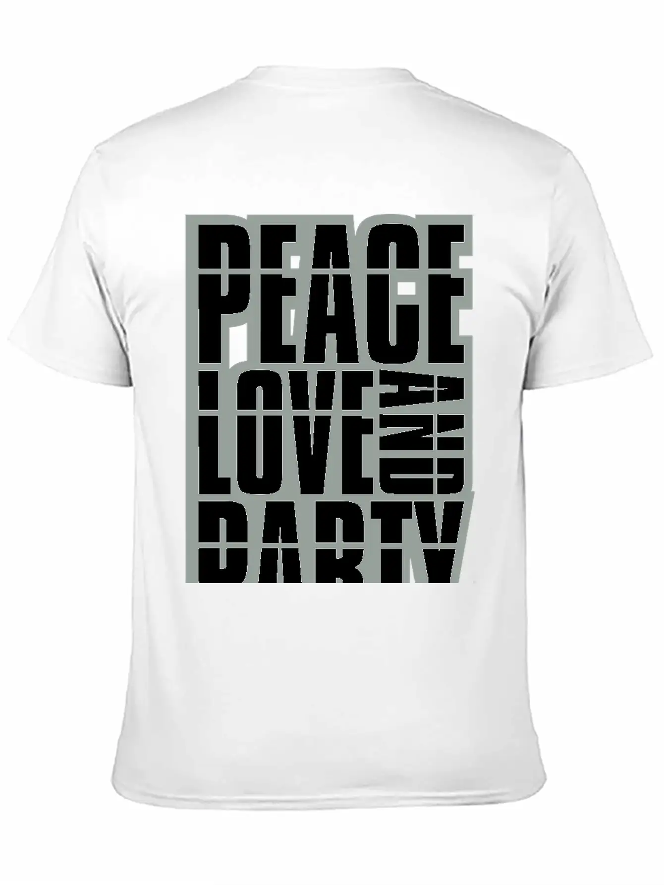 Peace Love And Party Logo Concert Crew Friends Say Soft Cotton Short Sleeve Tee – Unisex Wardrobe Staple