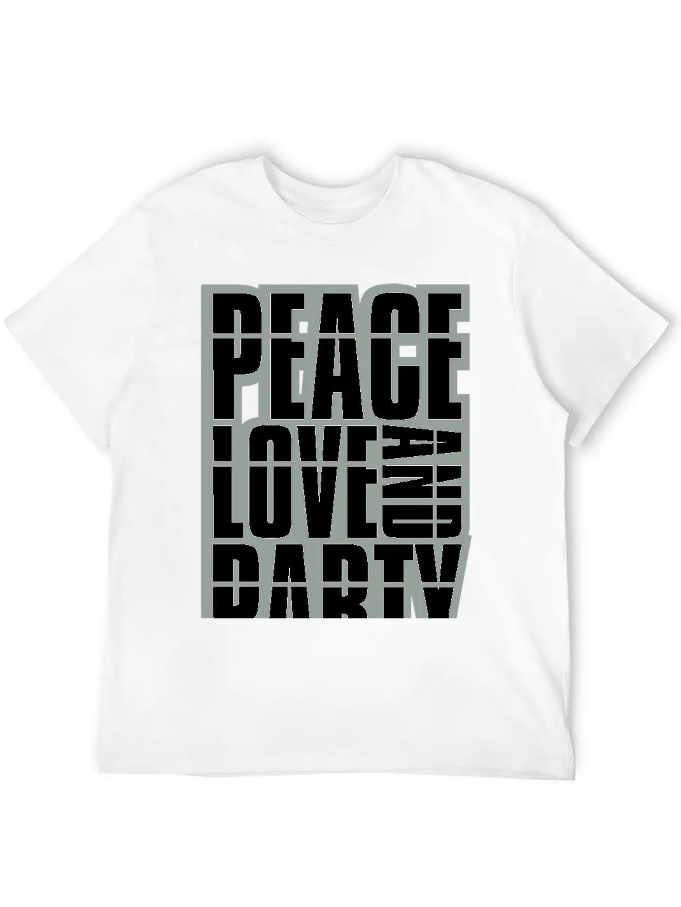 Peace Love And Party Logo Concert Crew Friends Say Soft Cotton Short Sleeve Tee – Unisex Wardrobe Staple