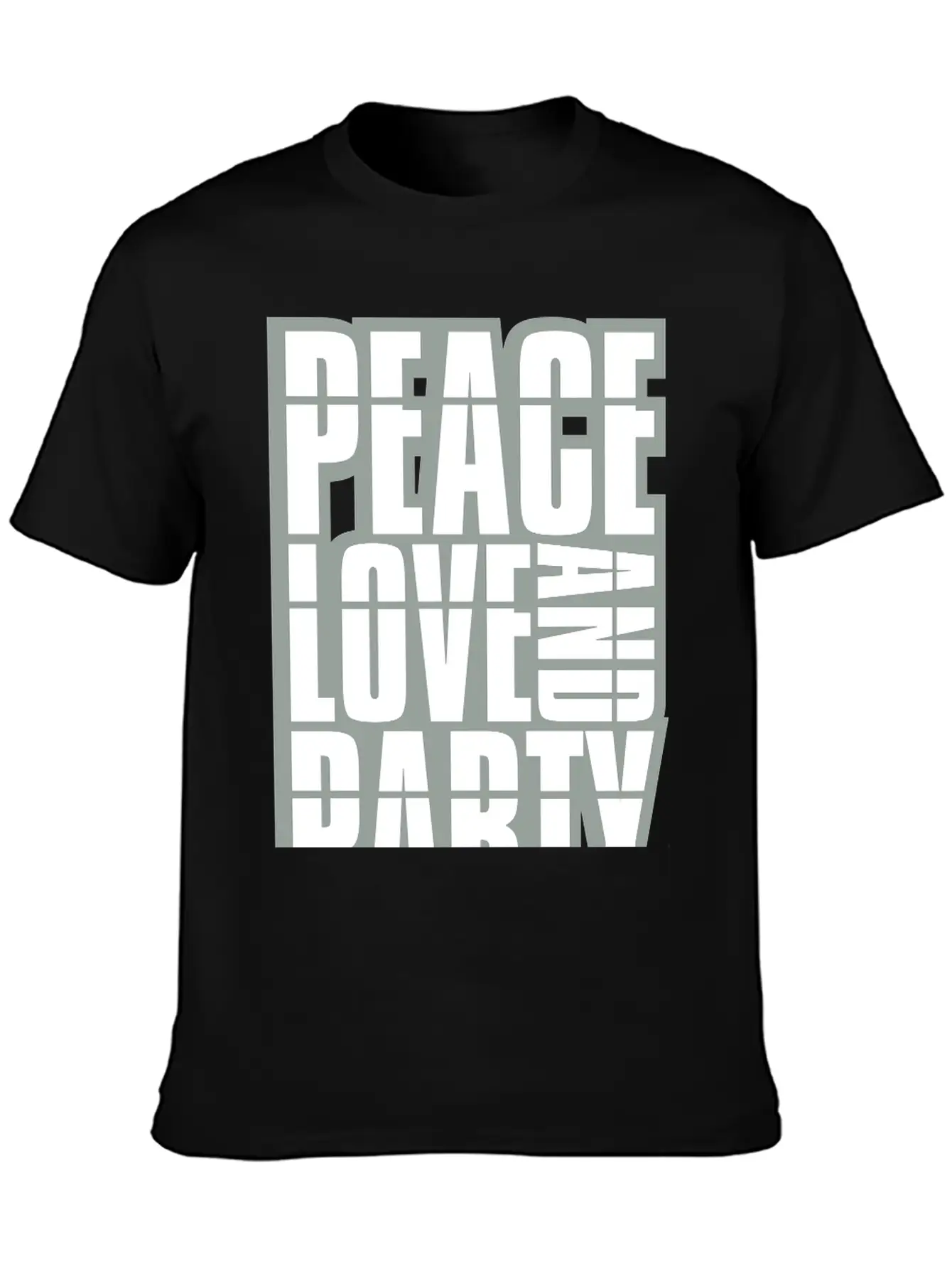 Peace Love And Party Logo Concert Crew Friends Say Soft Cotton Short Sleeve Tee – Unisex Wardrobe Staple