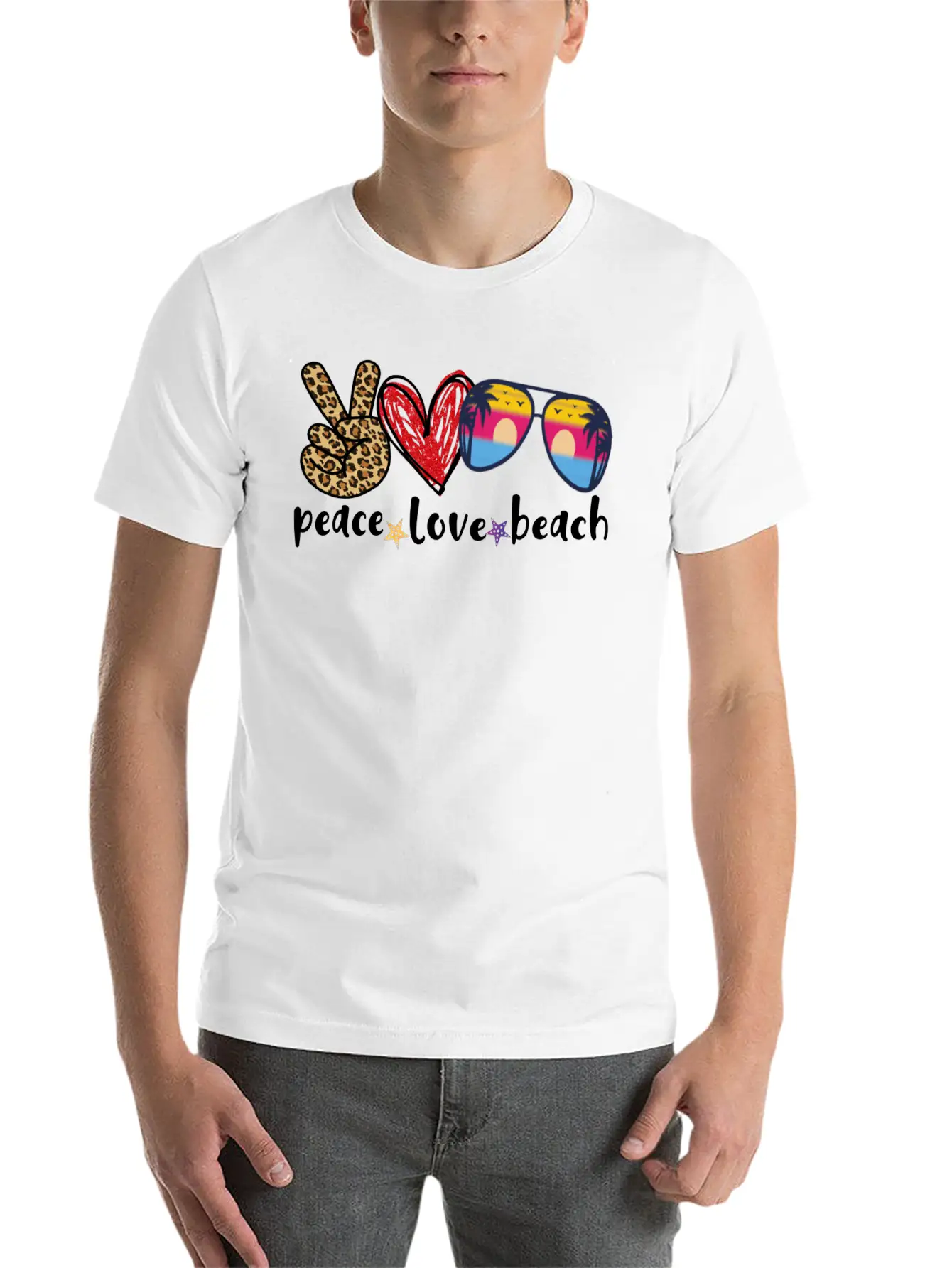 Peace Love Beach Soft Cotton Short Sleeve Tee – Unisex Wardrobe Staple