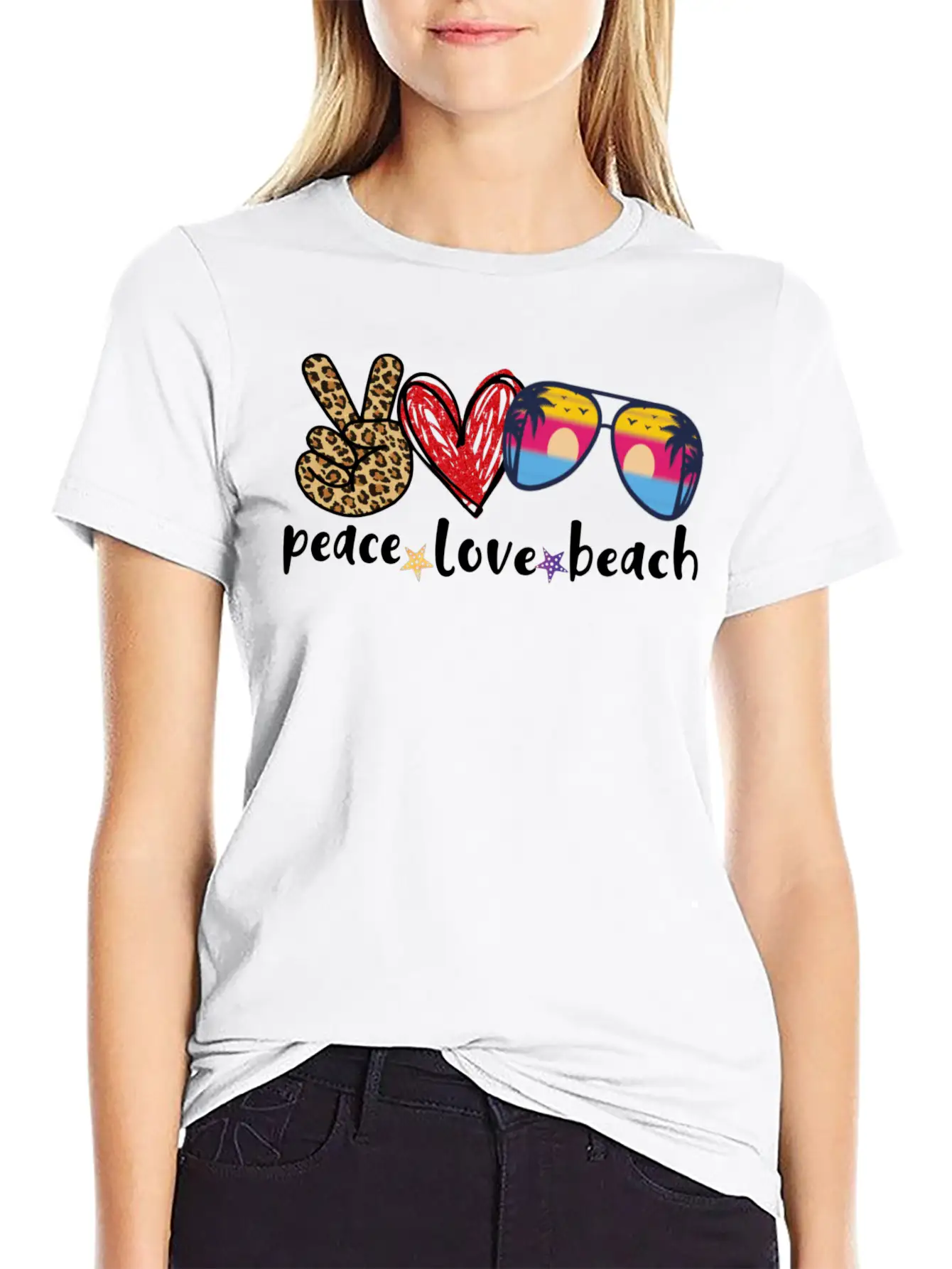 Peace Love Beach Soft Cotton Short Sleeve Tee – Unisex Wardrobe Staple