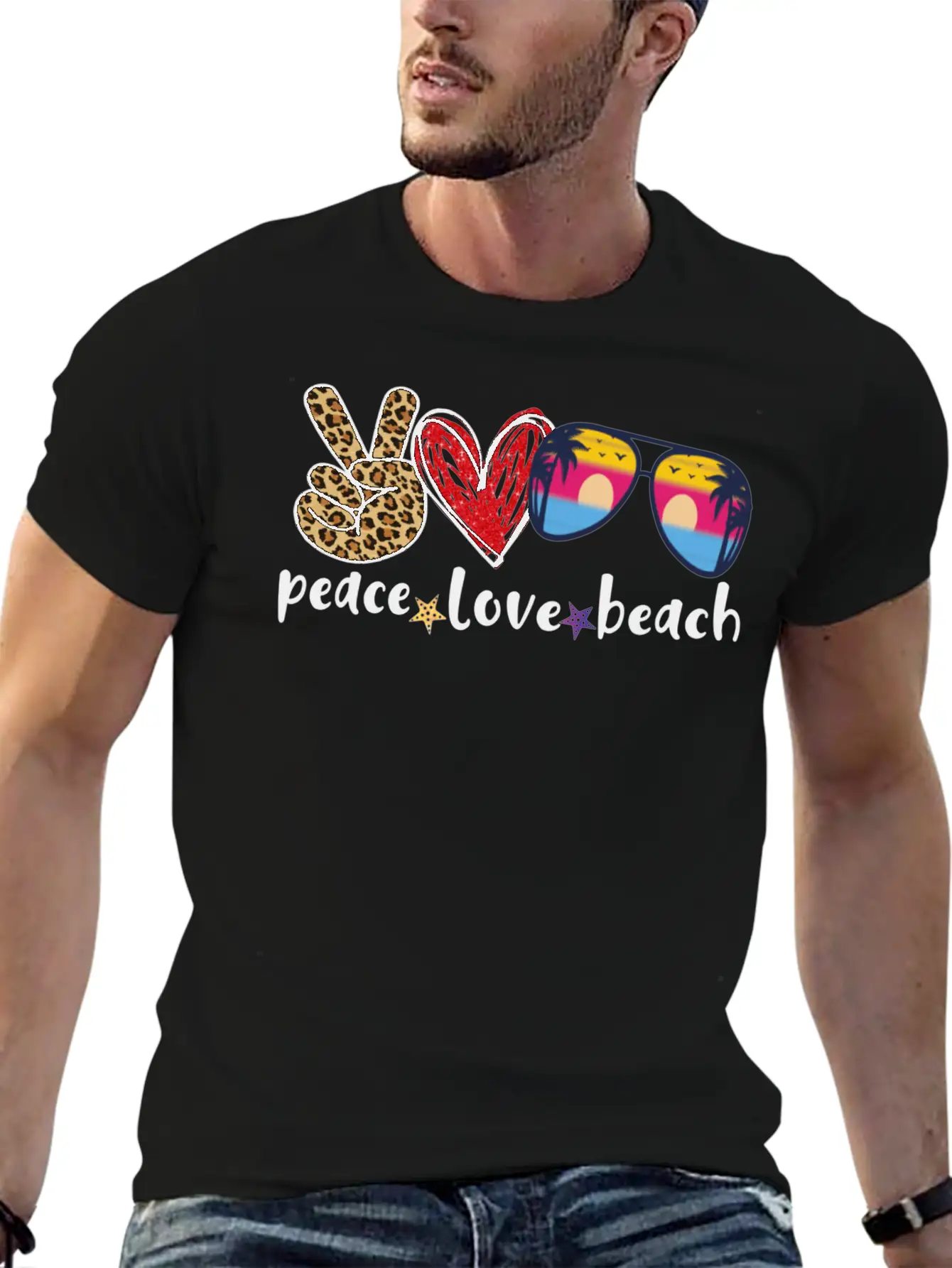 Peace Love Beach Soft Cotton Short Sleeve Tee – Unisex Wardrobe Staple