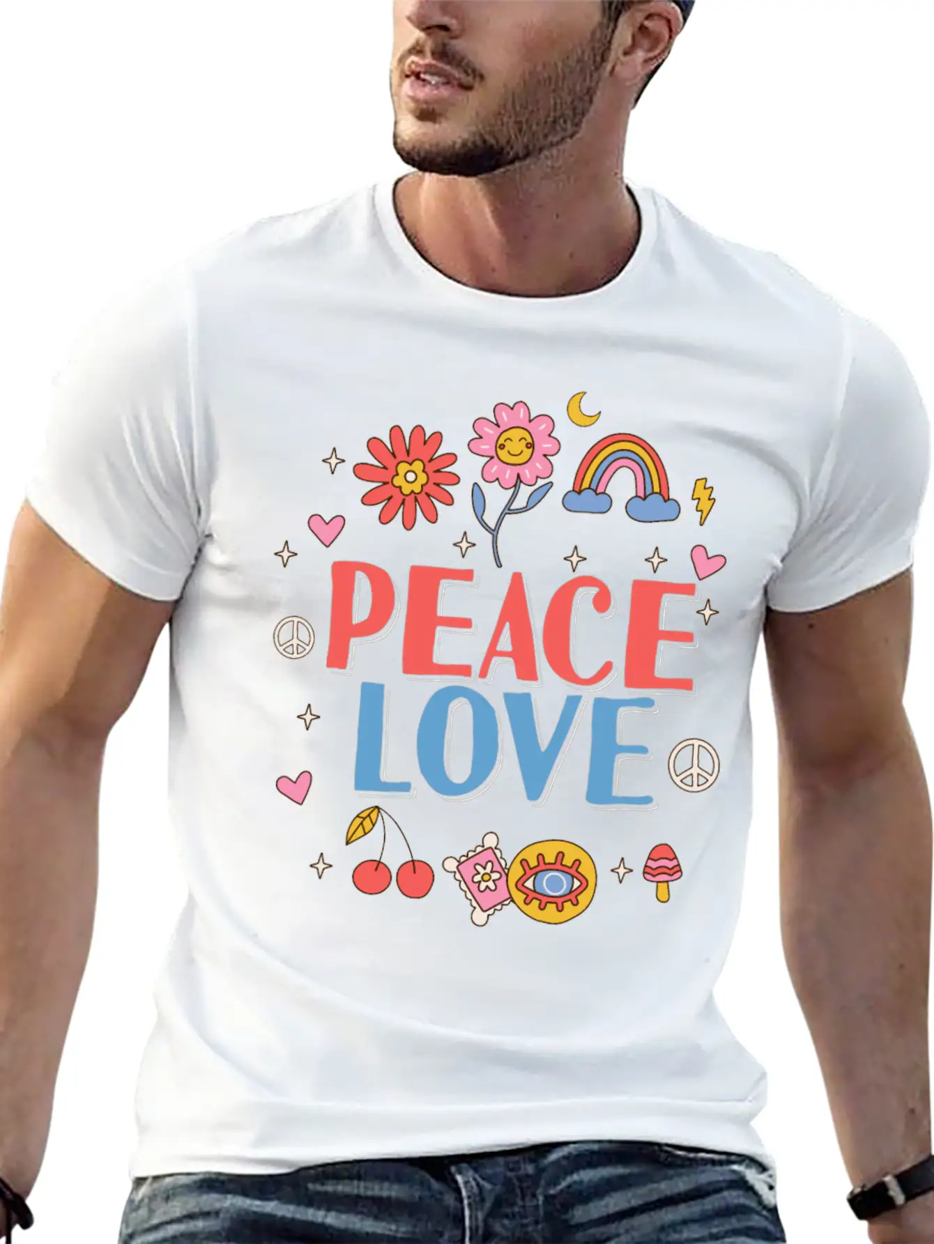 Peace Love Hippie Unisex Casual T-Shirt – Clean Design For Daily Comfort