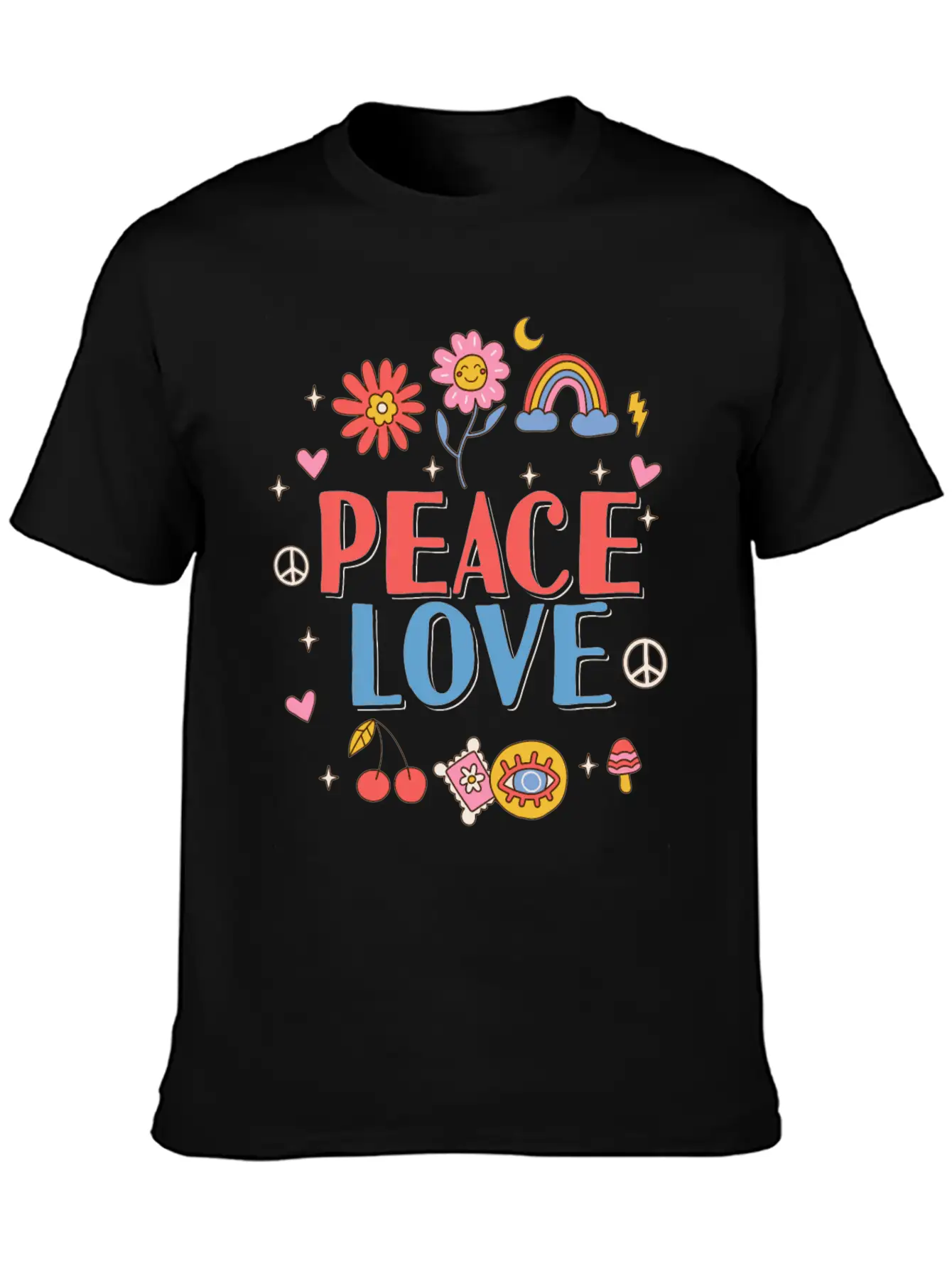 Peace Love Hippie Unisex Casual T-Shirt – Clean Design For Daily Comfort