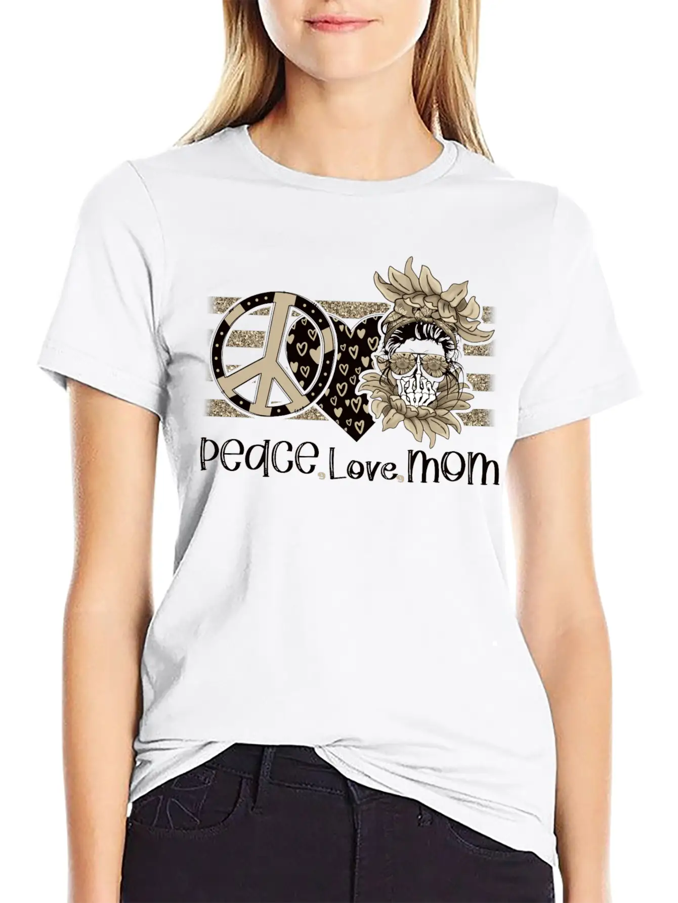 Peace Love Mom, Peace Love Momlife Just A Good Mom Unisex Casual T-Shirt – Clean Design For Daily Comfort