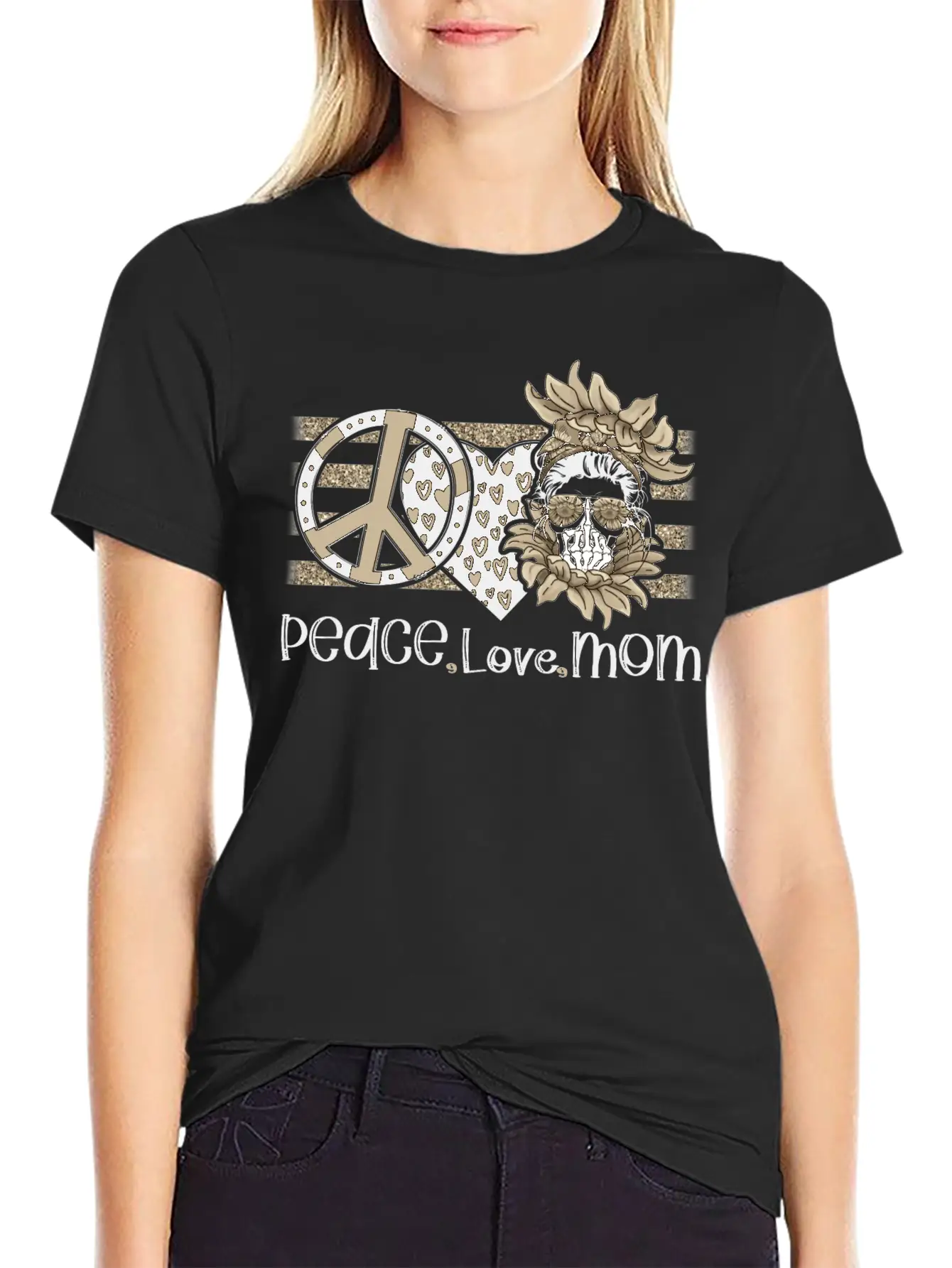Peace Love Mom, Peace Love Momlife Just A Good Mom Unisex Casual T-Shirt – Clean Design For Daily Comfort