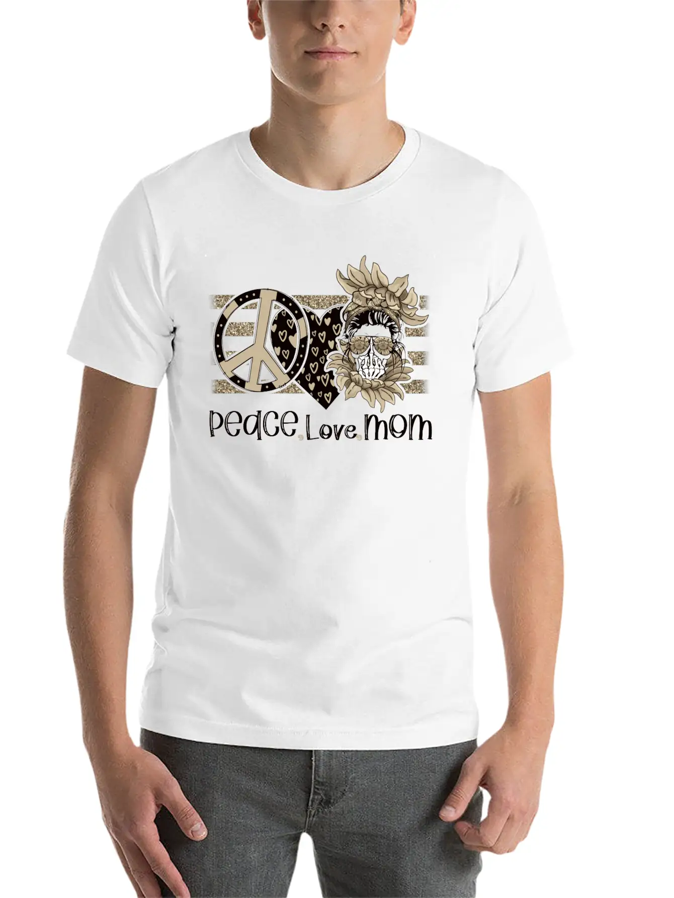 Peace Love Mom, Peace Love Momlife Just A Good Mom Unisex Casual T-Shirt – Clean Design For Daily Comfort