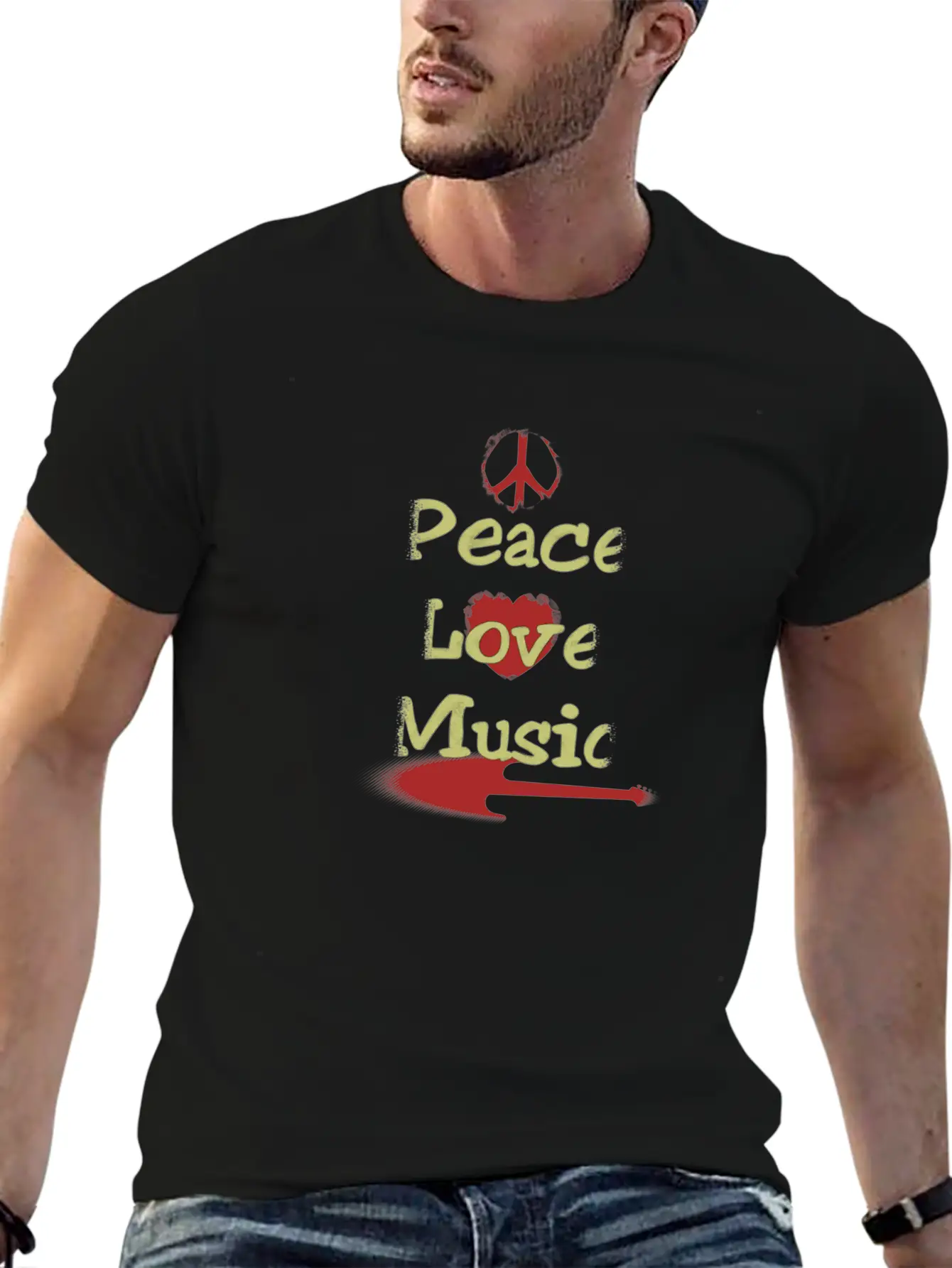 Peace Love Music Classic Fit Graphic Tee For Daily Comfort – Unisex Cotton Shirt