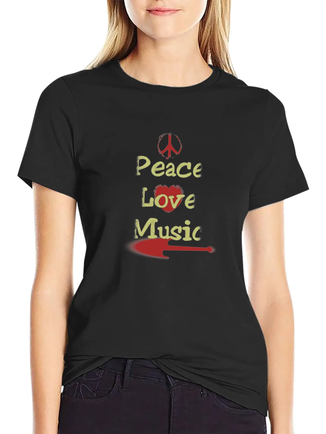 Peace Love Music Classic Fit Graphic Tee For Daily Comfort – Unisex Cotton Shirt