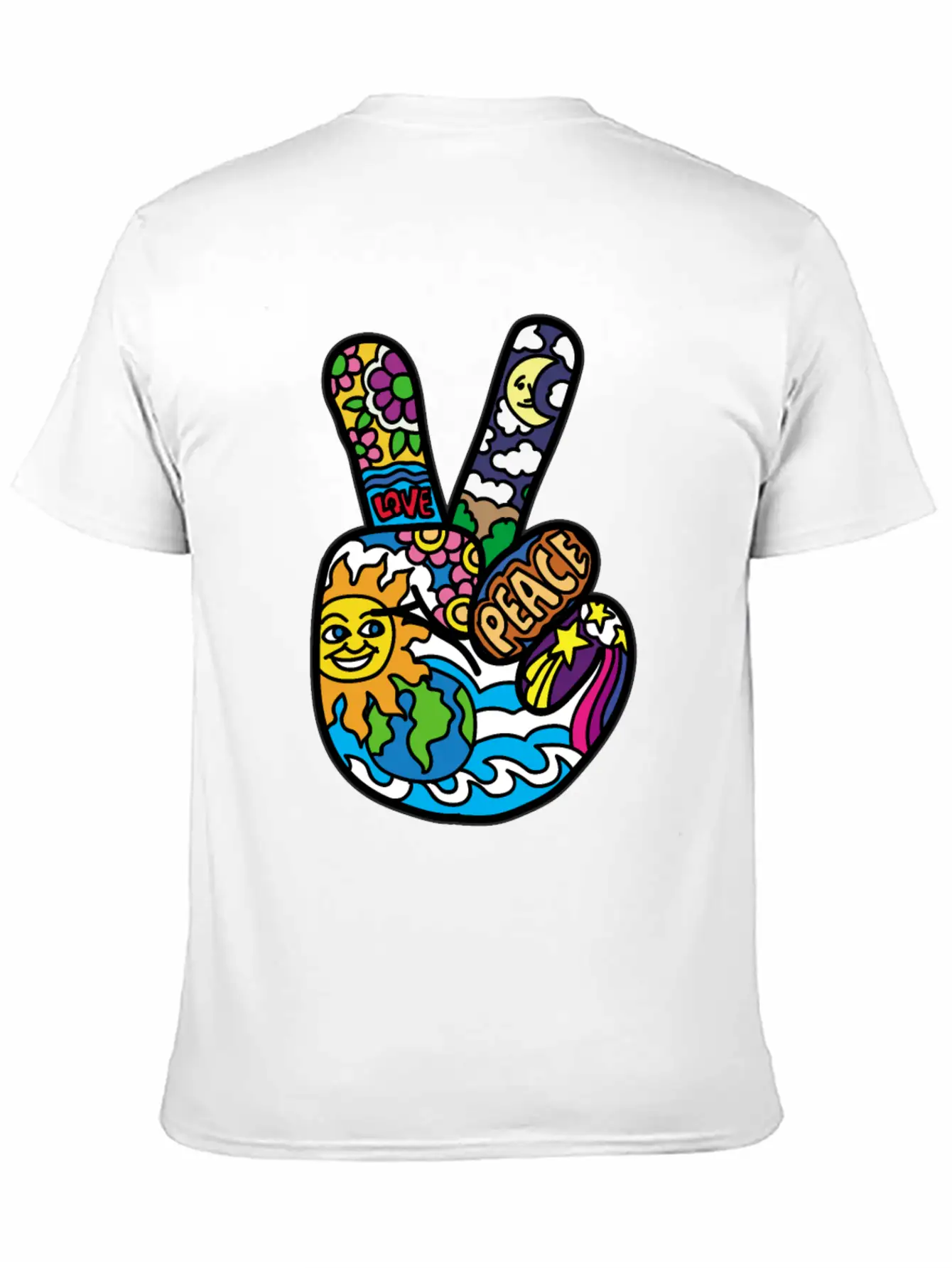 PEACE LOVE SIGN Basic Graphic T-Shirt – Daily Comfort In Soft Cotton