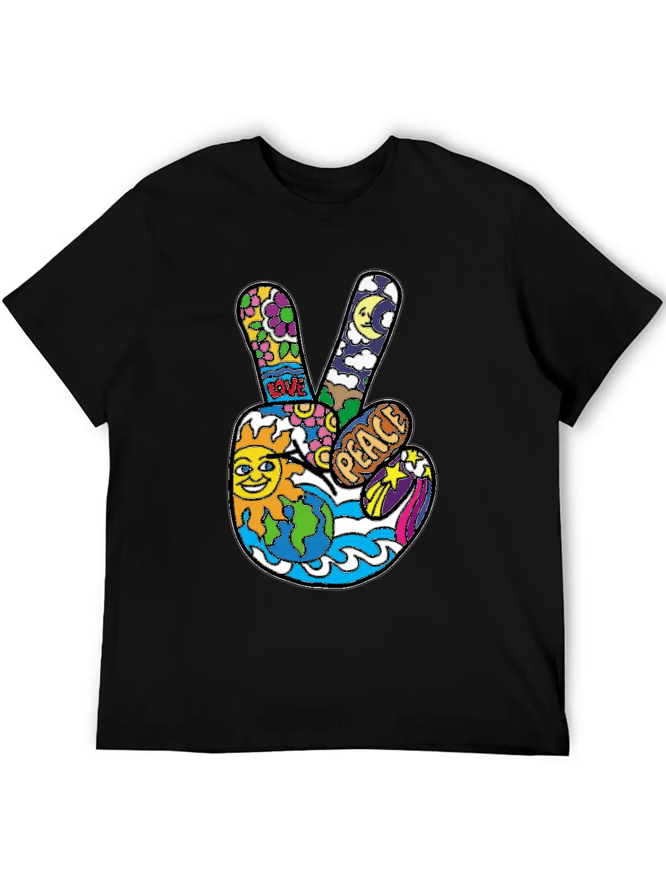 PEACE LOVE SIGN Basic Graphic T-Shirt – Daily Comfort In Soft Cotton