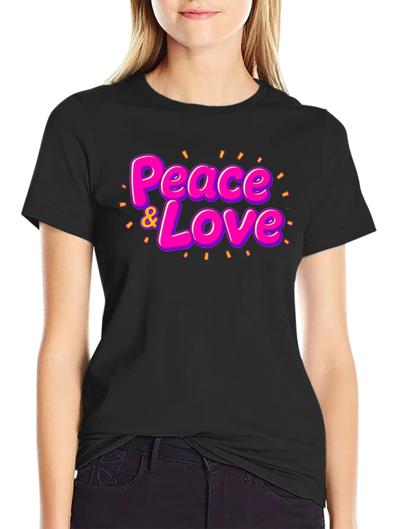 Peace & Love Soft Cotton Short Sleeve Tee – Unisex Wardrobe Staple