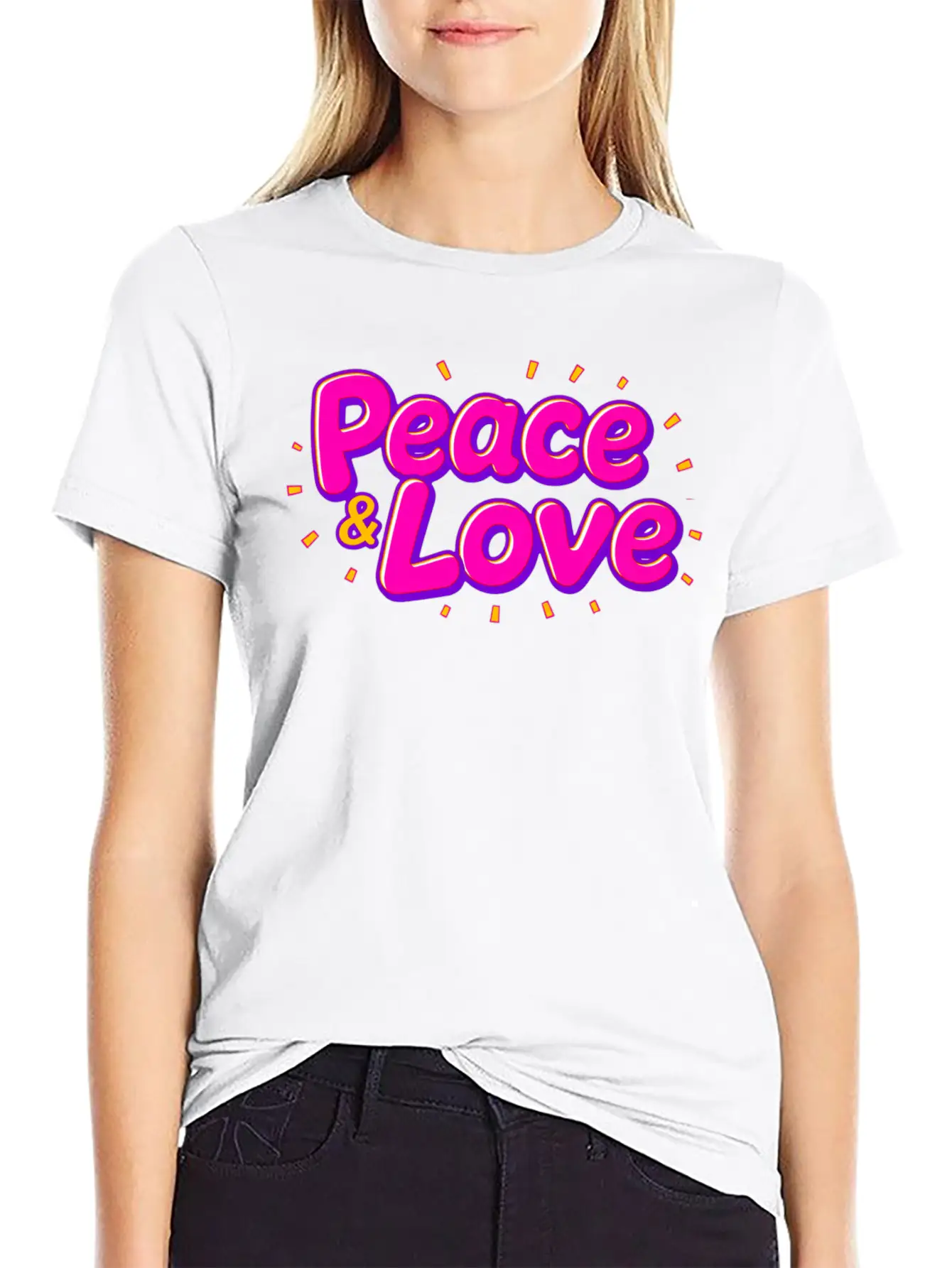 Peace & Love Soft Cotton Short Sleeve Tee – Unisex Wardrobe Staple