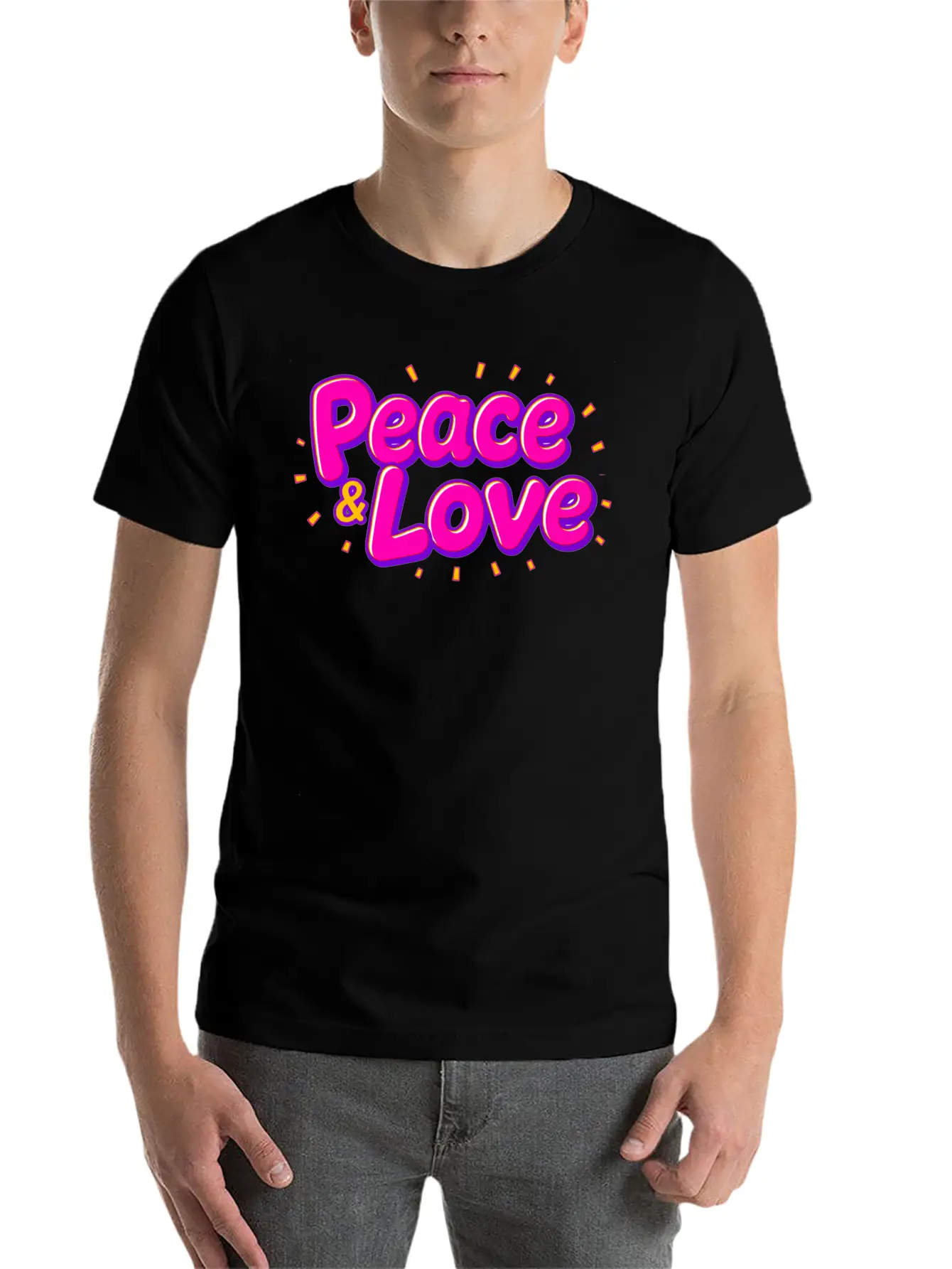 Peace & Love Soft Cotton Short Sleeve Tee – Unisex Wardrobe Staple