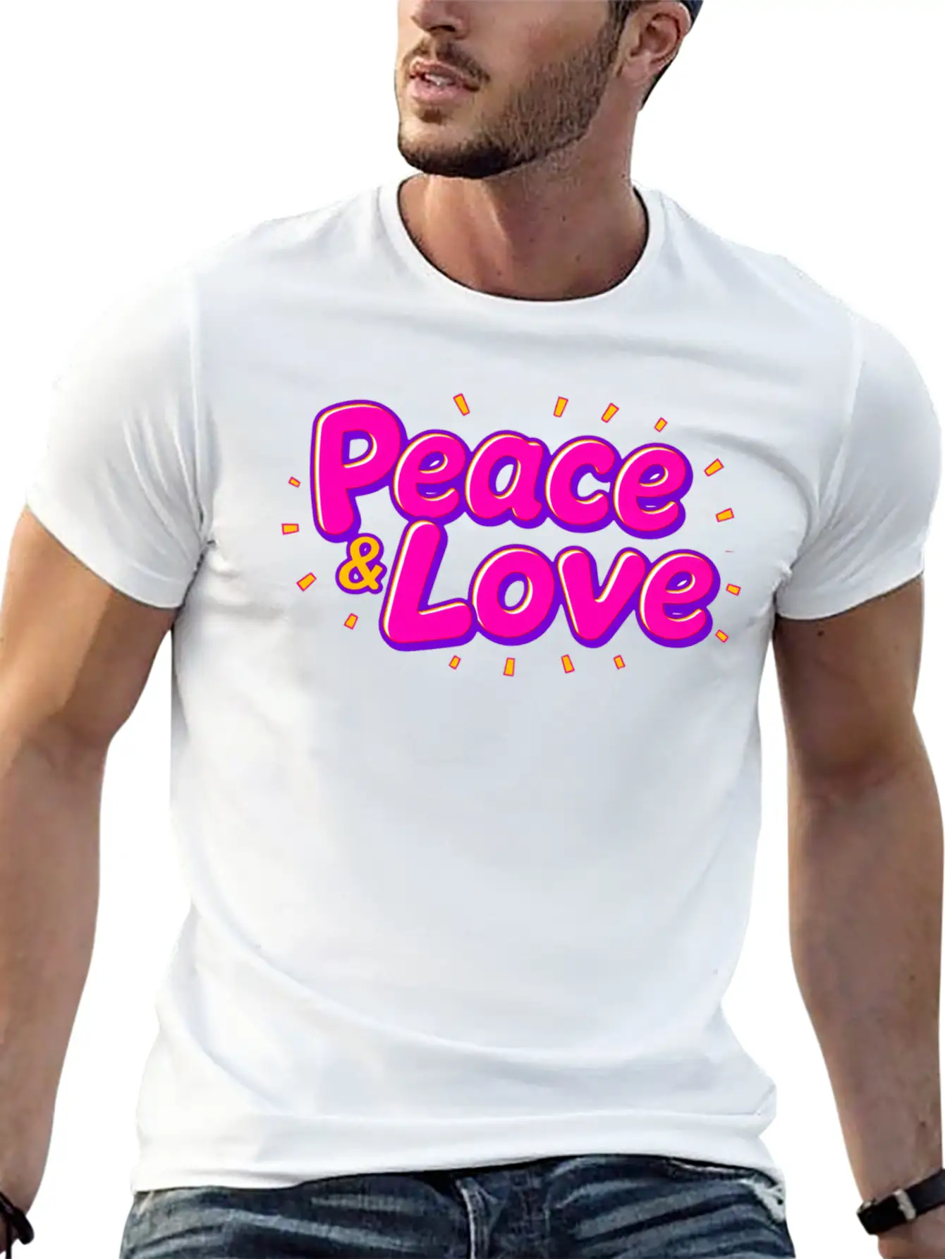 Peace & Love Soft Cotton Short Sleeve Tee – Unisex Wardrobe Staple