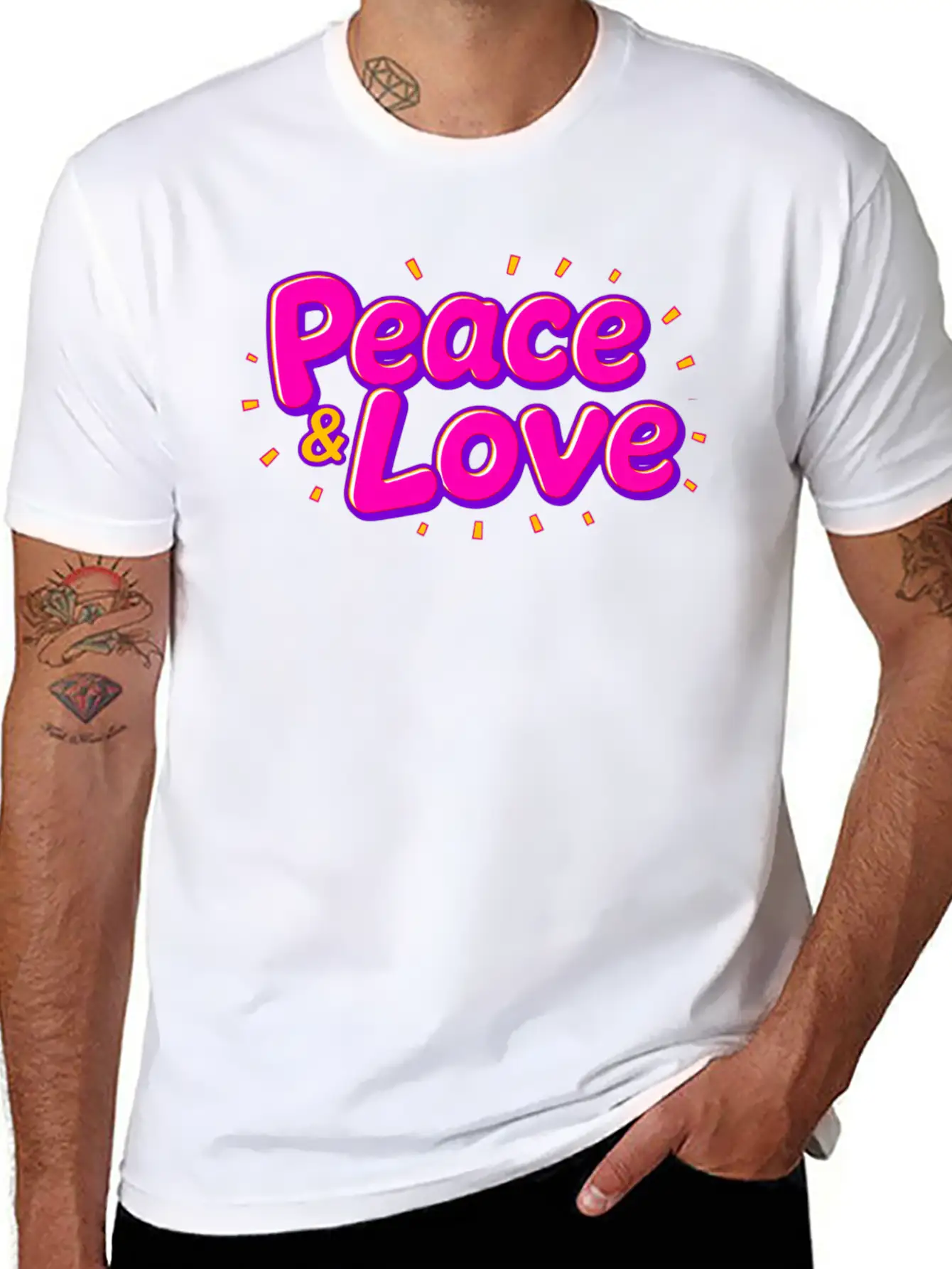 Peace & Love Soft Cotton Short Sleeve Tee – Unisex Wardrobe Staple