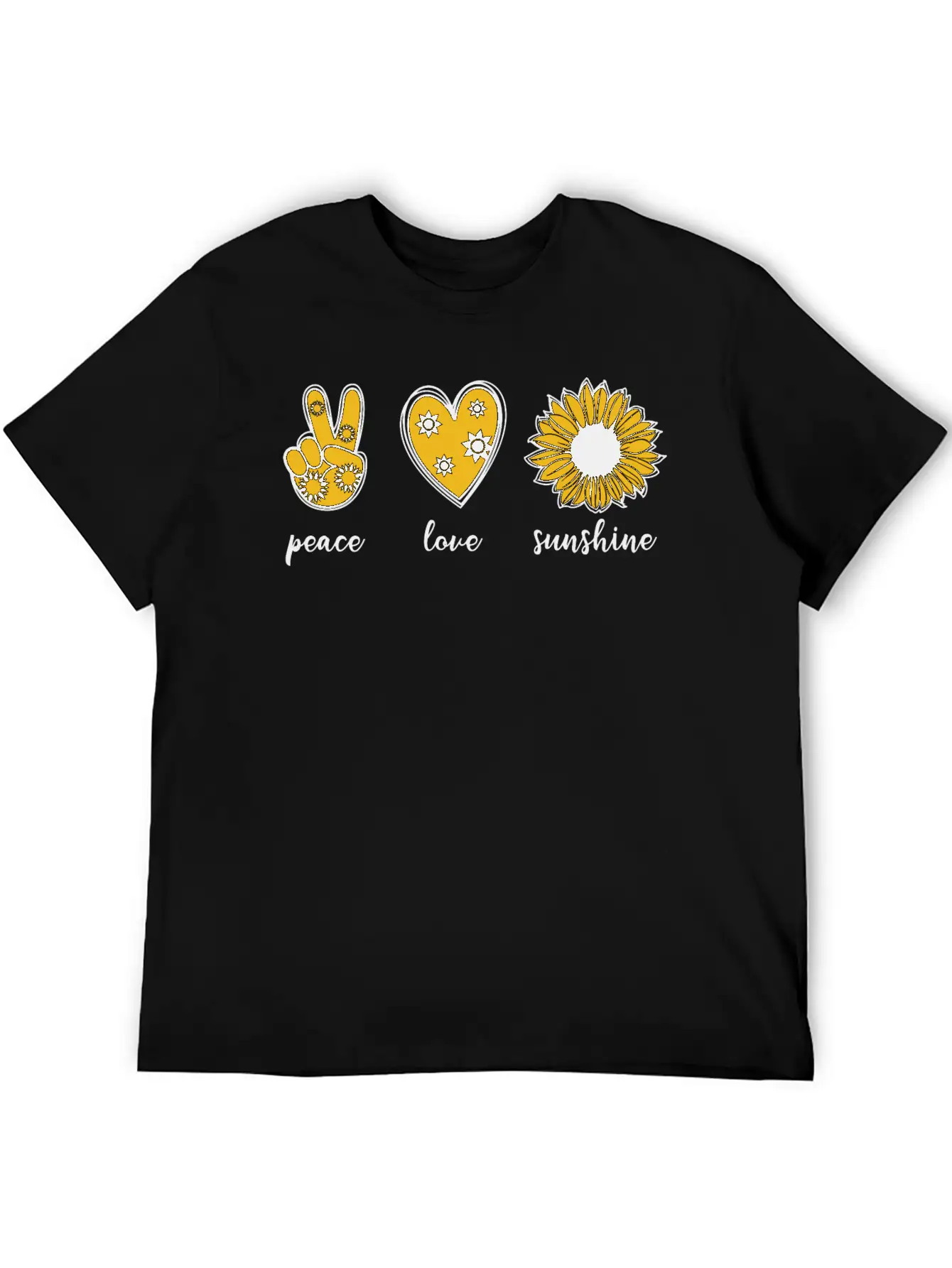 Peace Love Sunflower Unisex Casual T-Shirt – Clean Design For Daily Comfort