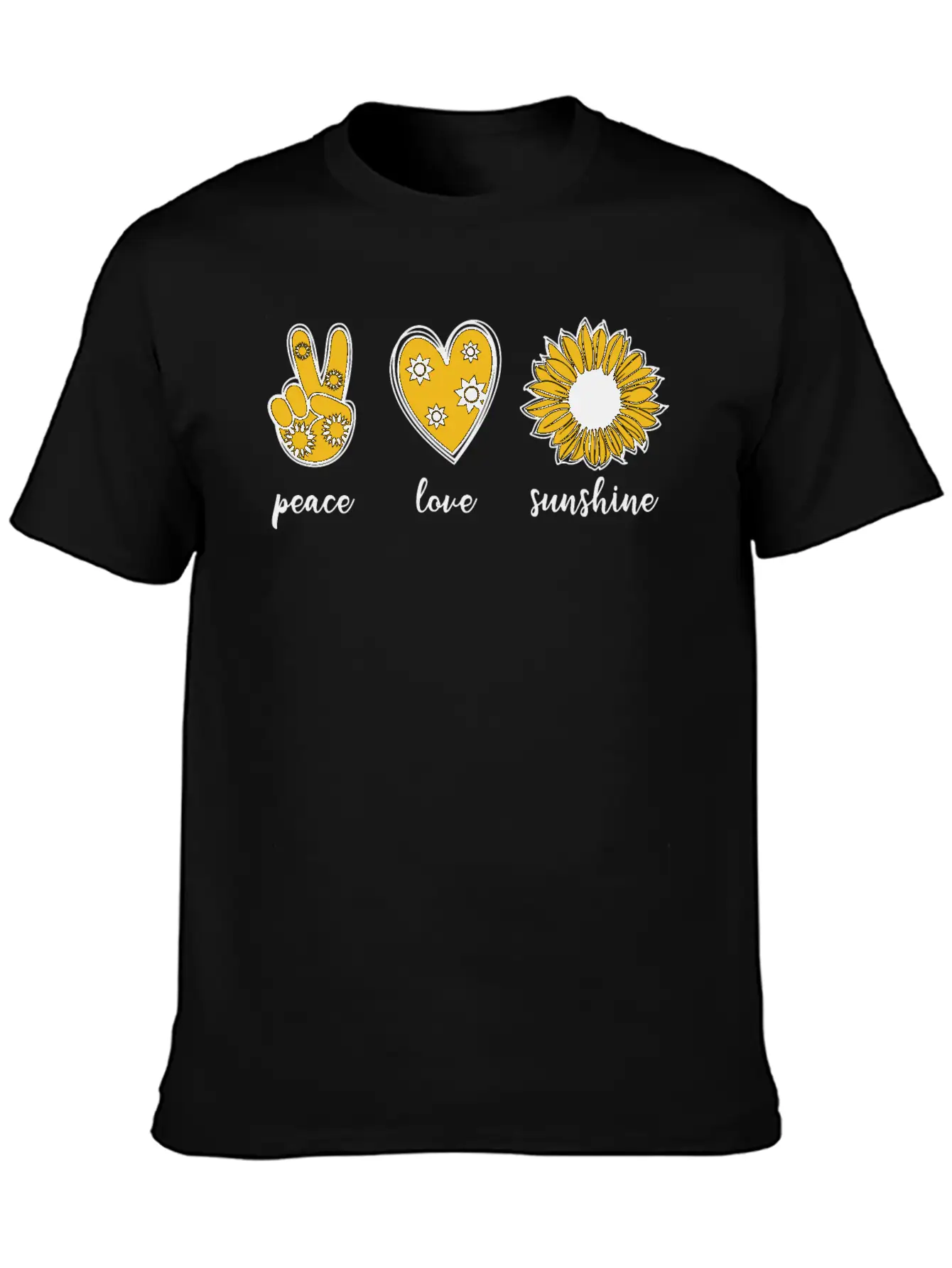 Peace Love Sunflower Unisex Casual T-Shirt – Clean Design For Daily Comfort