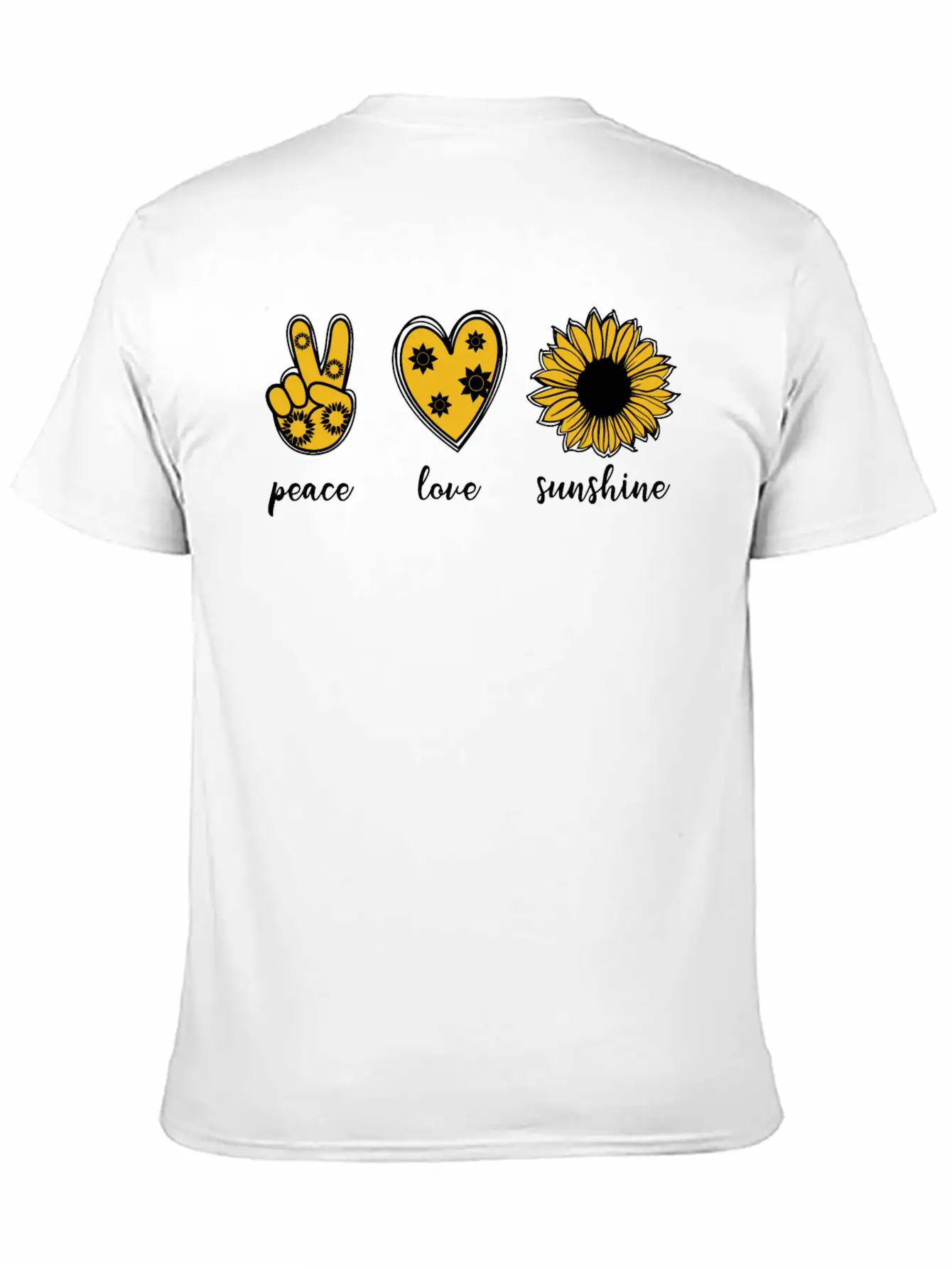 Peace Love Sunflower Unisex Casual T-Shirt – Clean Design For Daily Comfort
