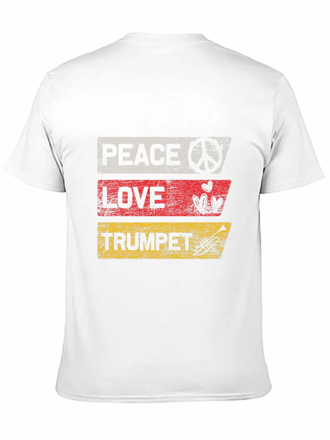 Peace Love Trumpet Lightweight Cotton T-Shirt – Daily Comfort Graphic Shirt