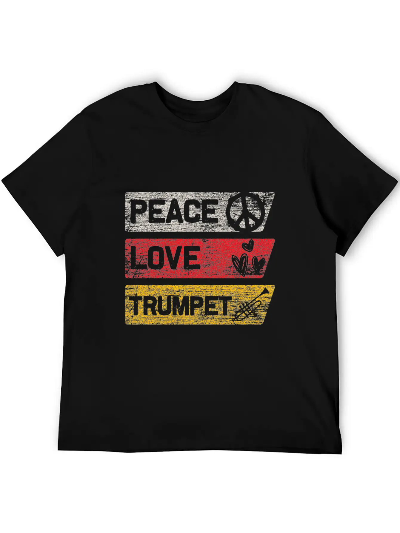 Peace Love Trumpet Lightweight Cotton T-Shirt – Daily Comfort Graphic Shirt